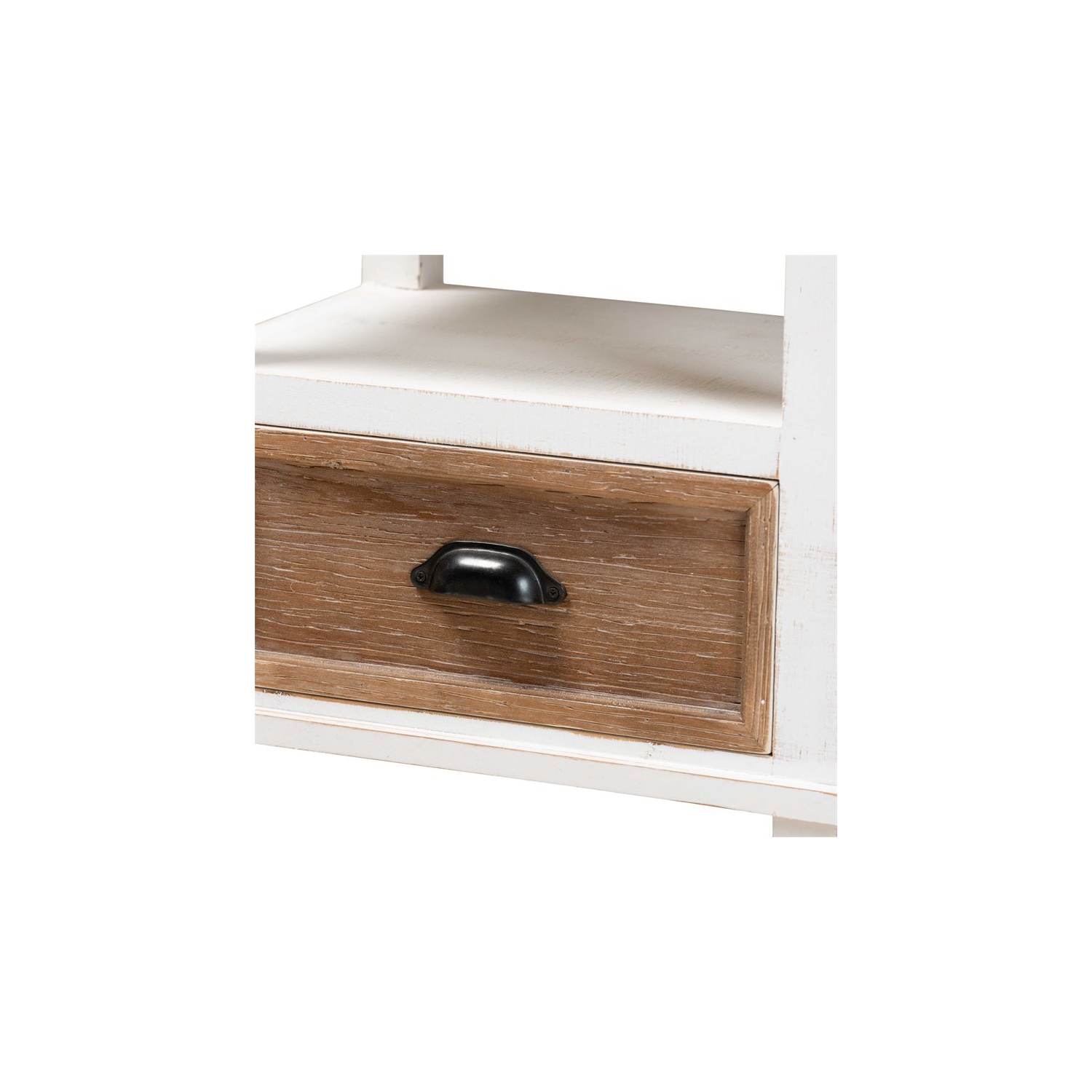 Bowery Hill White and Oak Brown Finished Wood 1-Drawer Nightstand