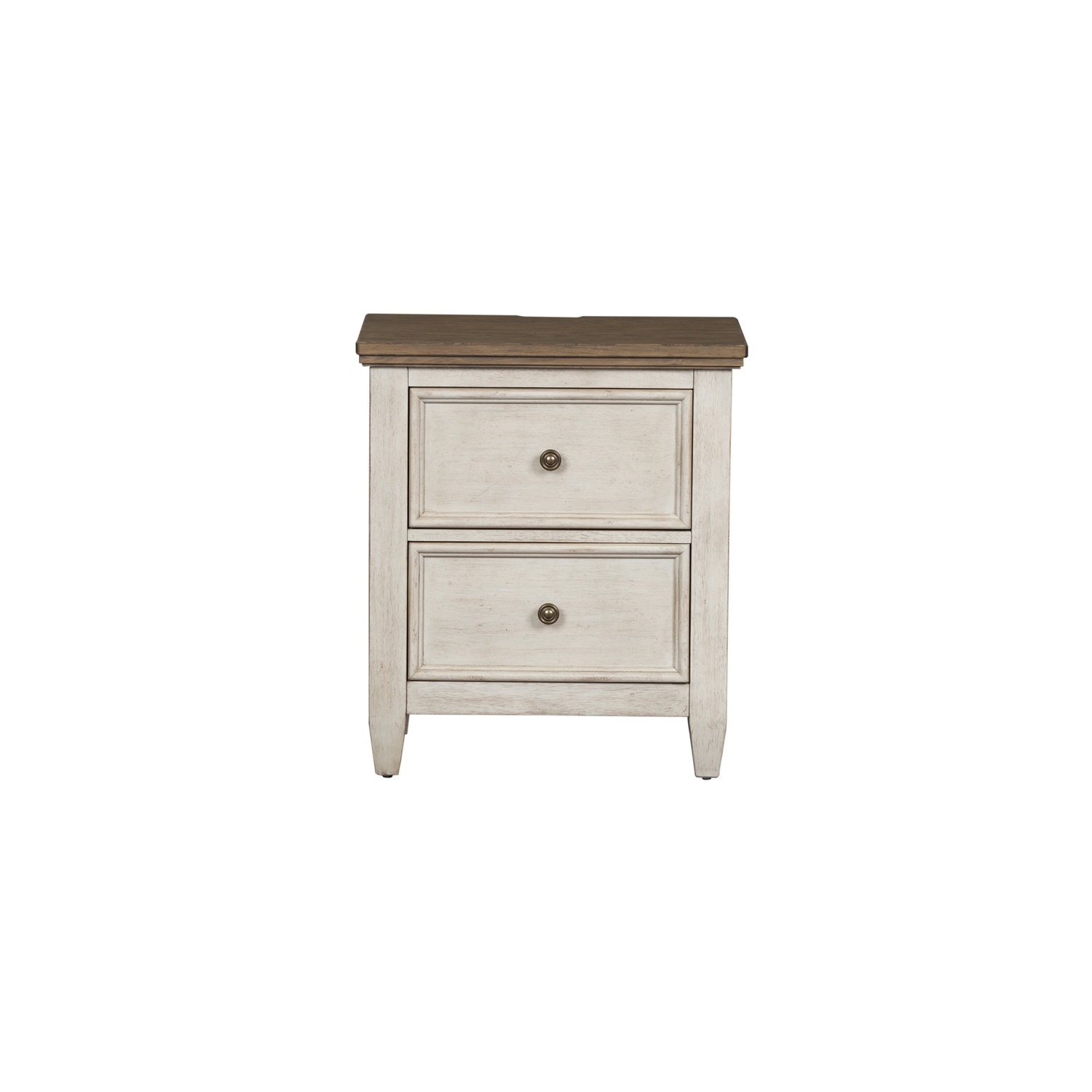 Heartland White 2 Drawer Night Stand w/ Charging Station