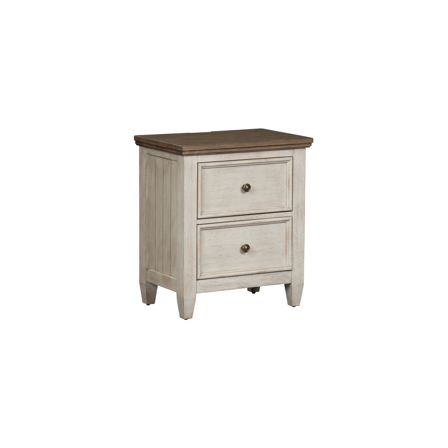Heartland White 2 Drawer Night Stand w/ Charging Station
