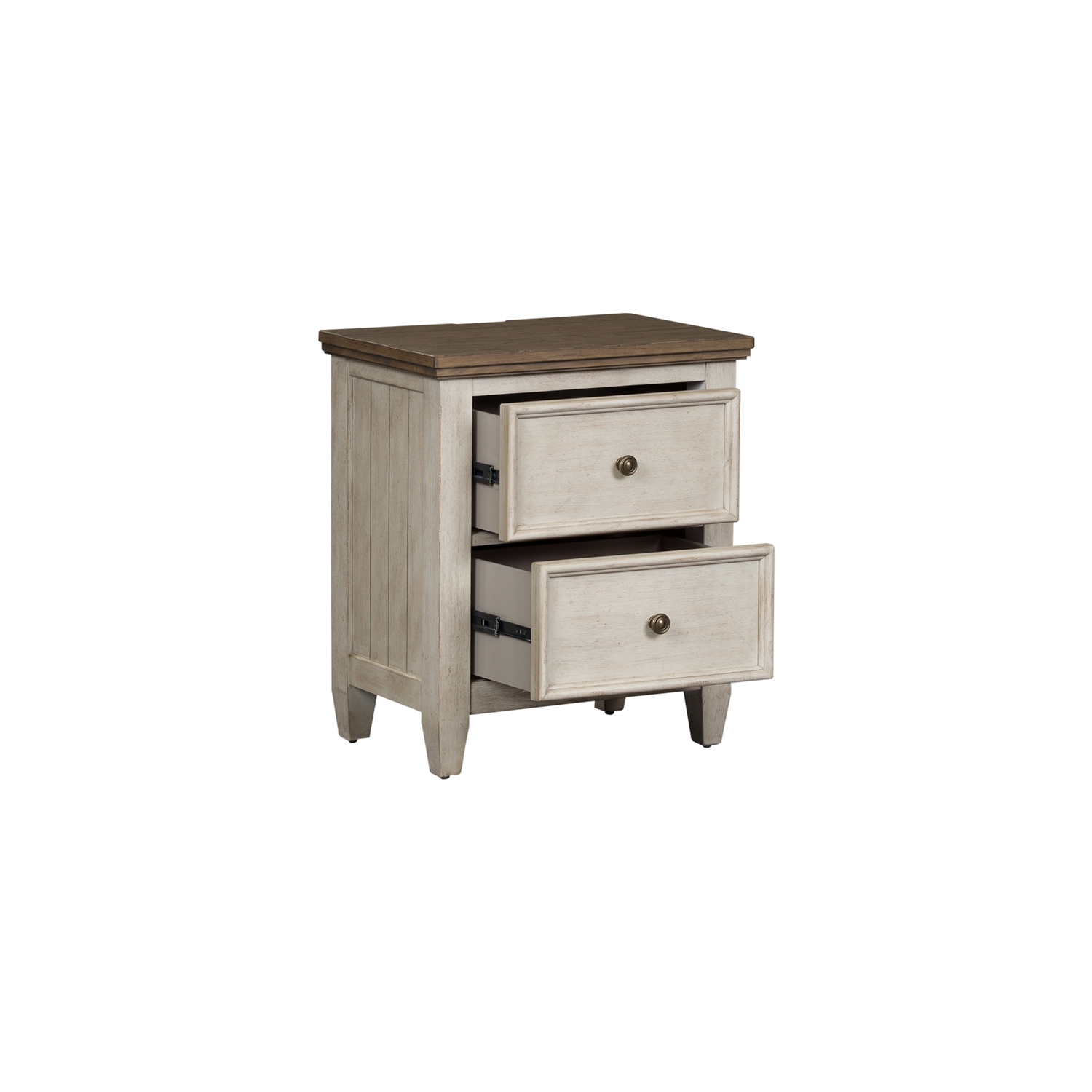 Heartland White 2 Drawer Night Stand w/ Charging Station