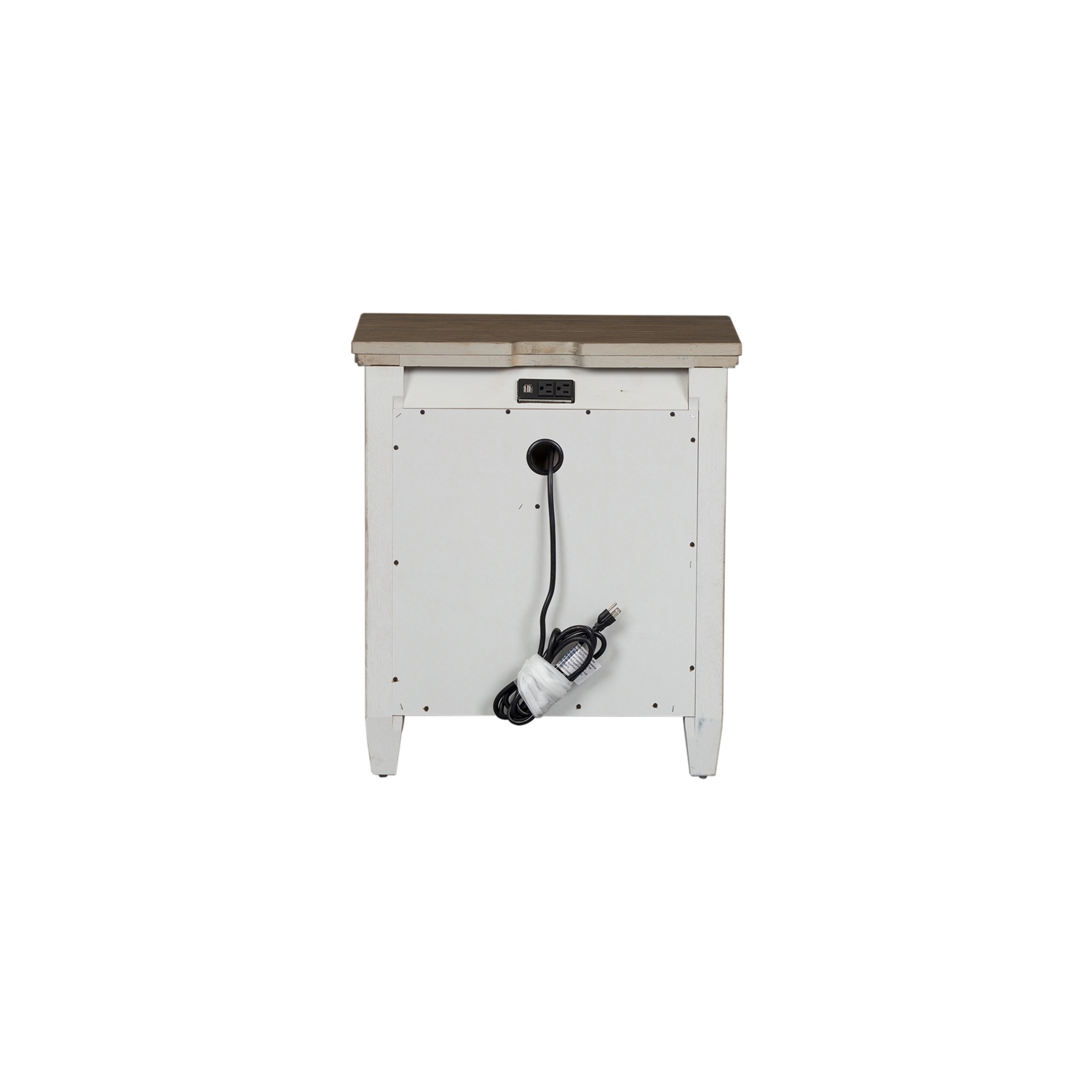 Heartland White 2 Drawer Night Stand w/ Charging Station