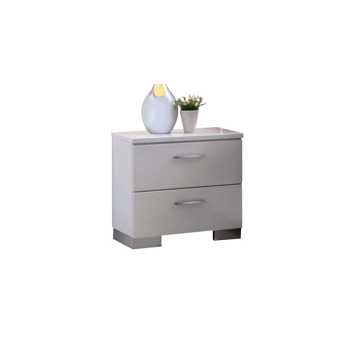Bowery Hill 2 Drawer Nightstand in White