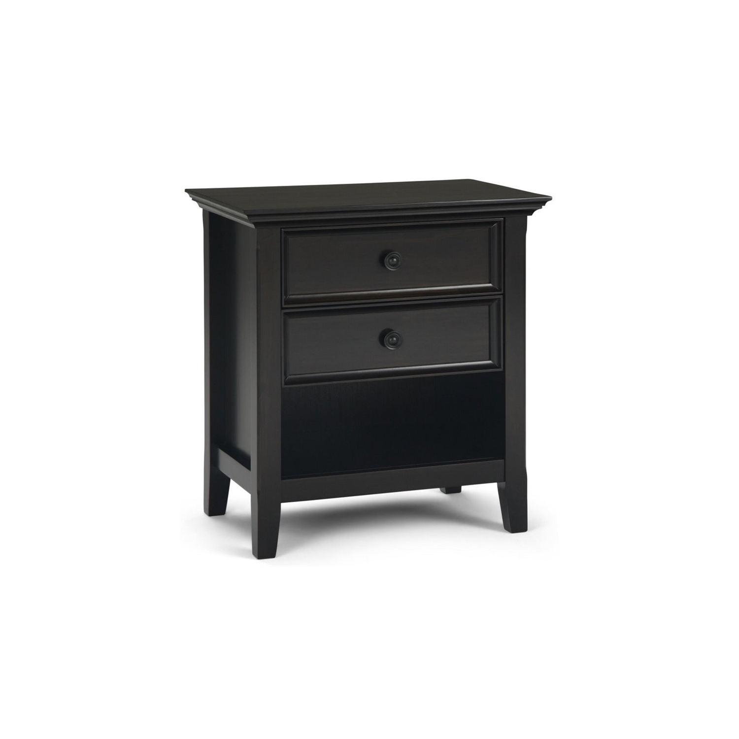Simpli Home Amherst Wood 24" Transitional Bedside Nightstand Table in Hickory Brown