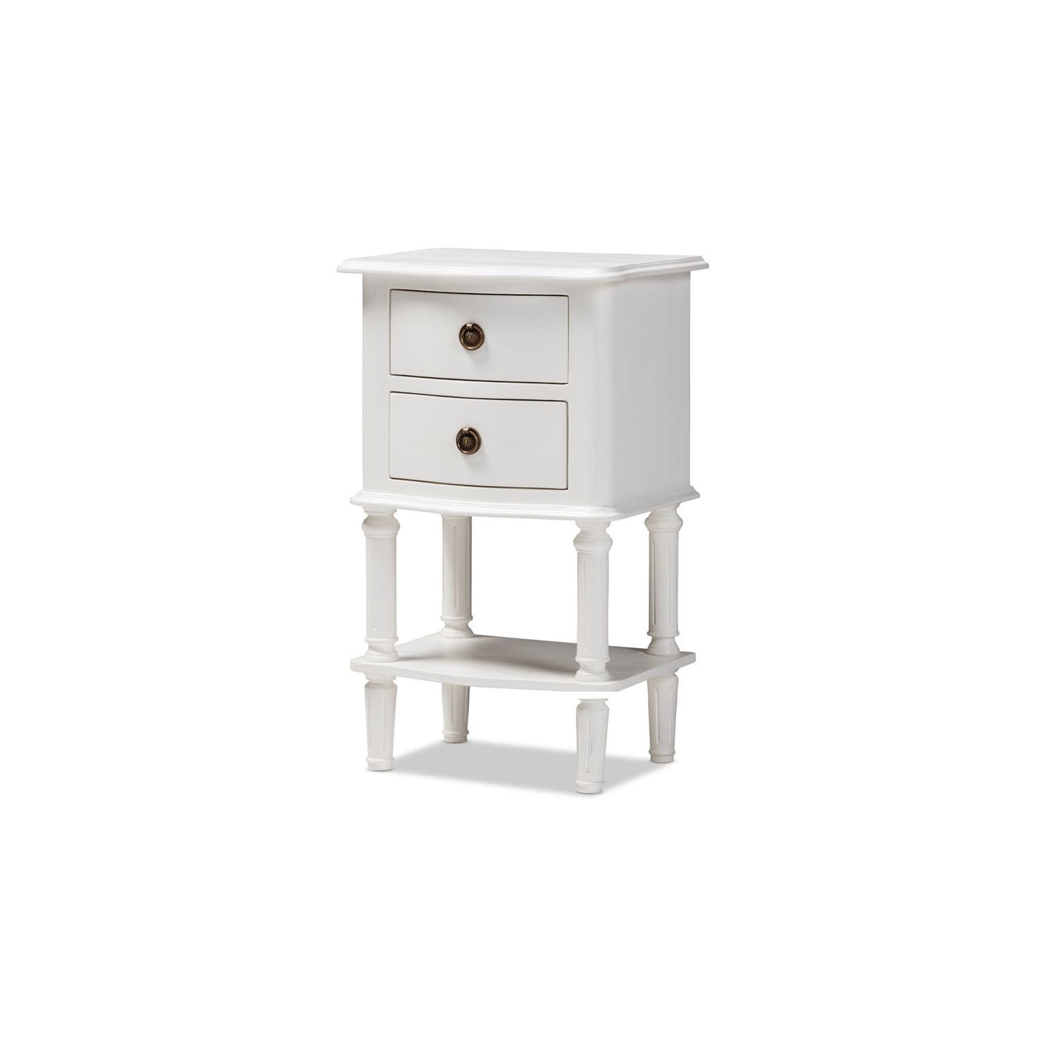 Baxton Studio Audrey 2 Drawer Nightstand in White