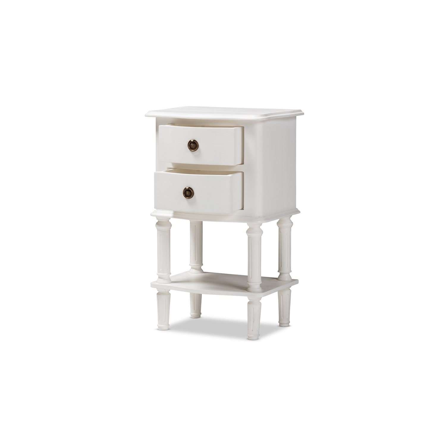 Baxton Studio Audrey 2 Drawer Nightstand in White