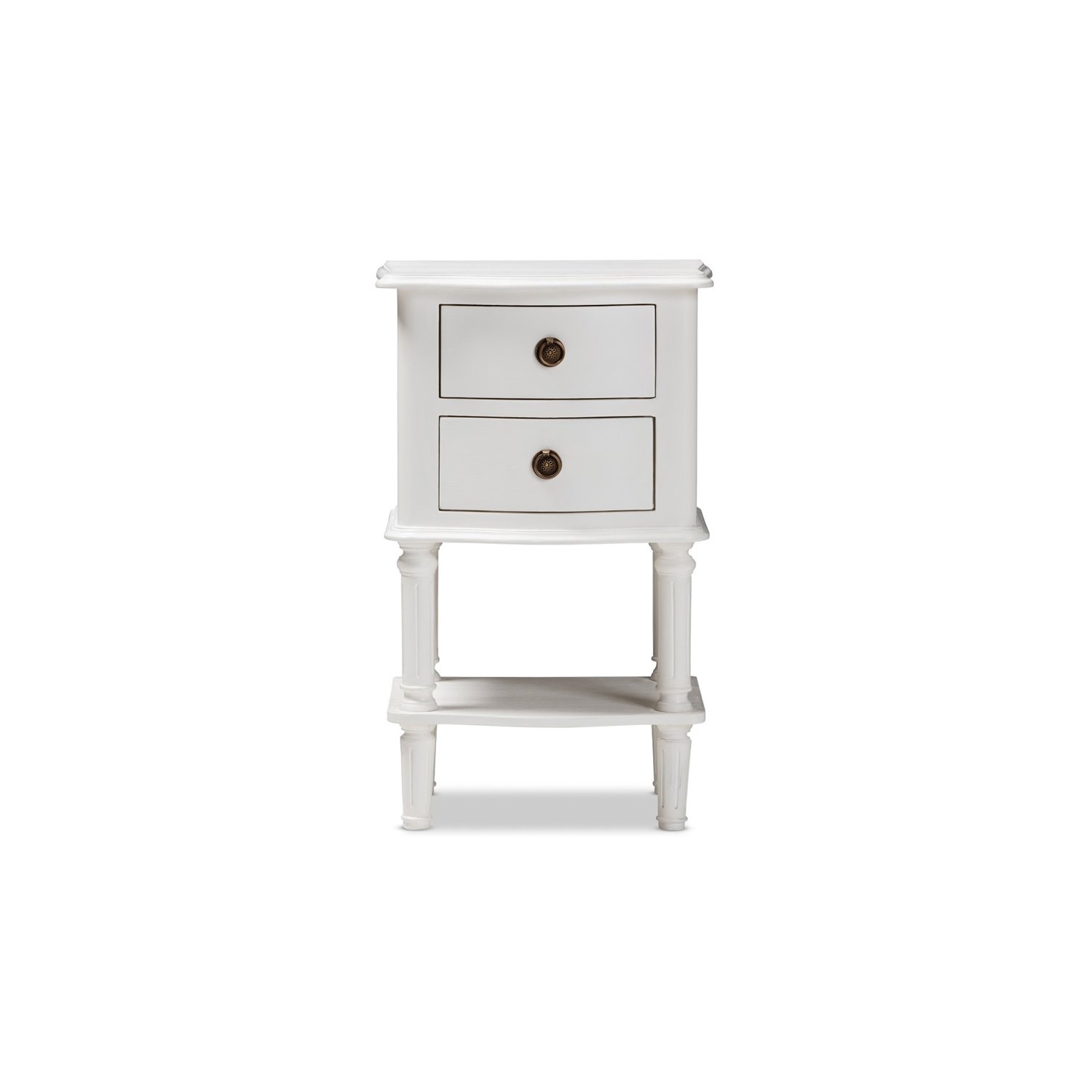 Baxton Studio Audrey 2 Drawer Nightstand in White