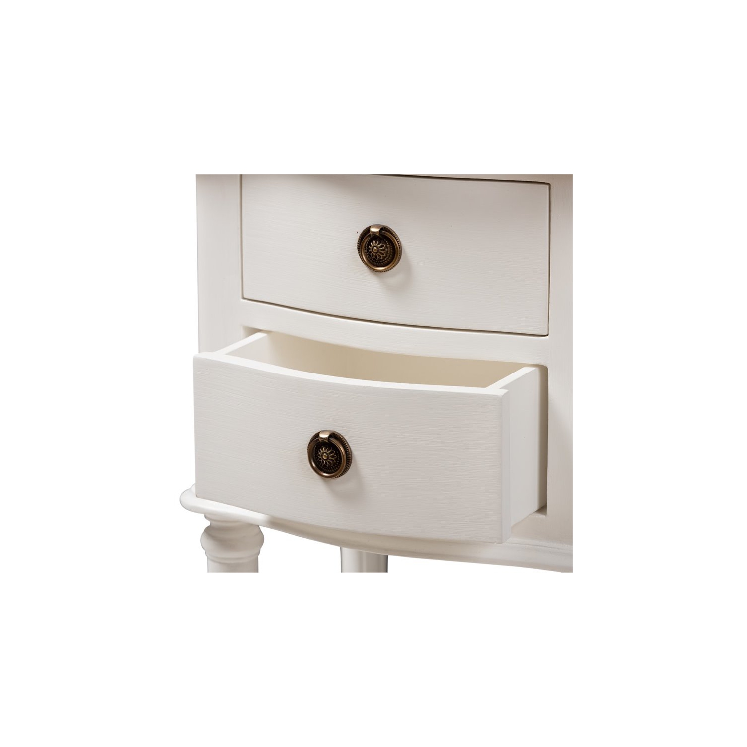 Baxton Studio Audrey 2 Drawer Nightstand in White
