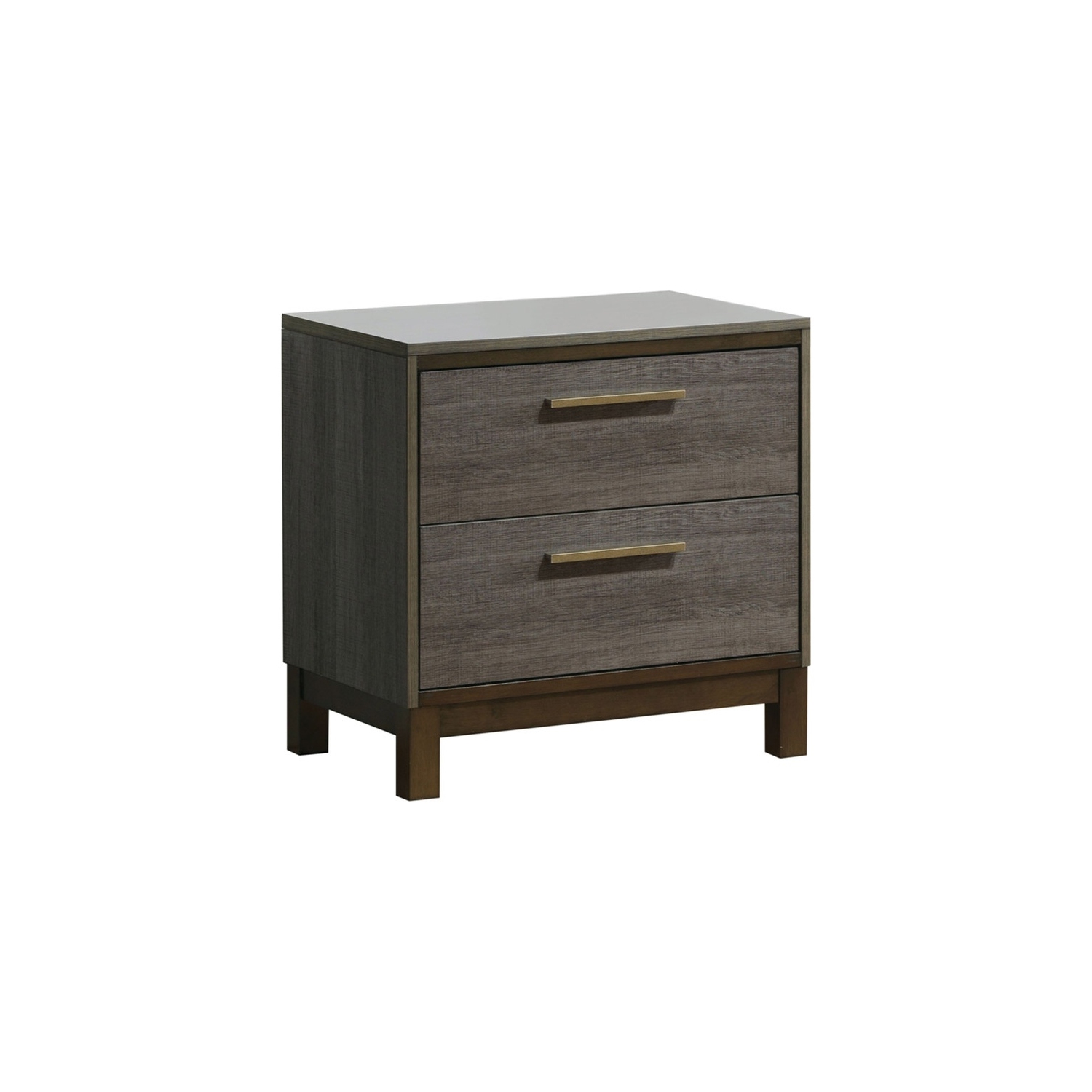 Bowery Hill 2-Drawer Contemporary Wood Nightstand in Antique Gray