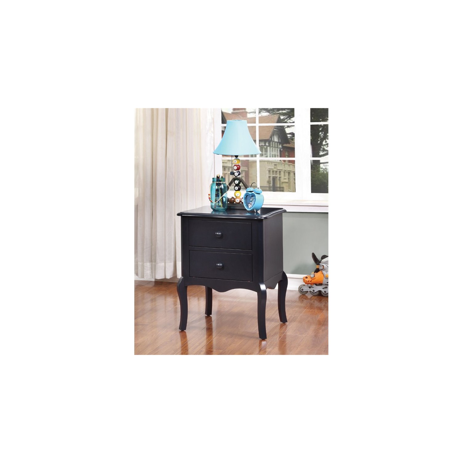 Furniture of America Torrez Traditional Wood 2-Drawer Nightstand in Blue