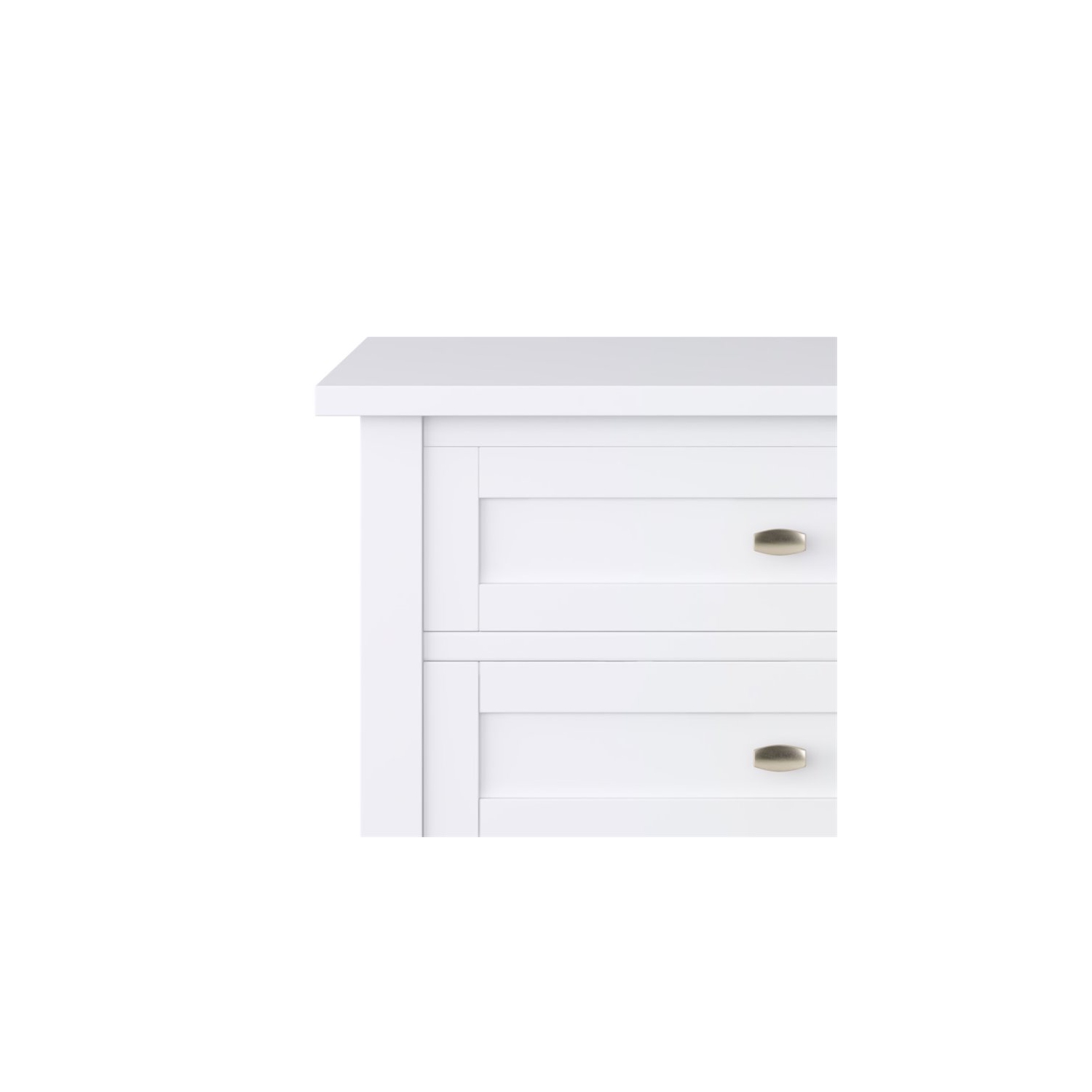 Simpli Home Warm Shaker Wood 24" Transitional Bedside Nightstand Table in White