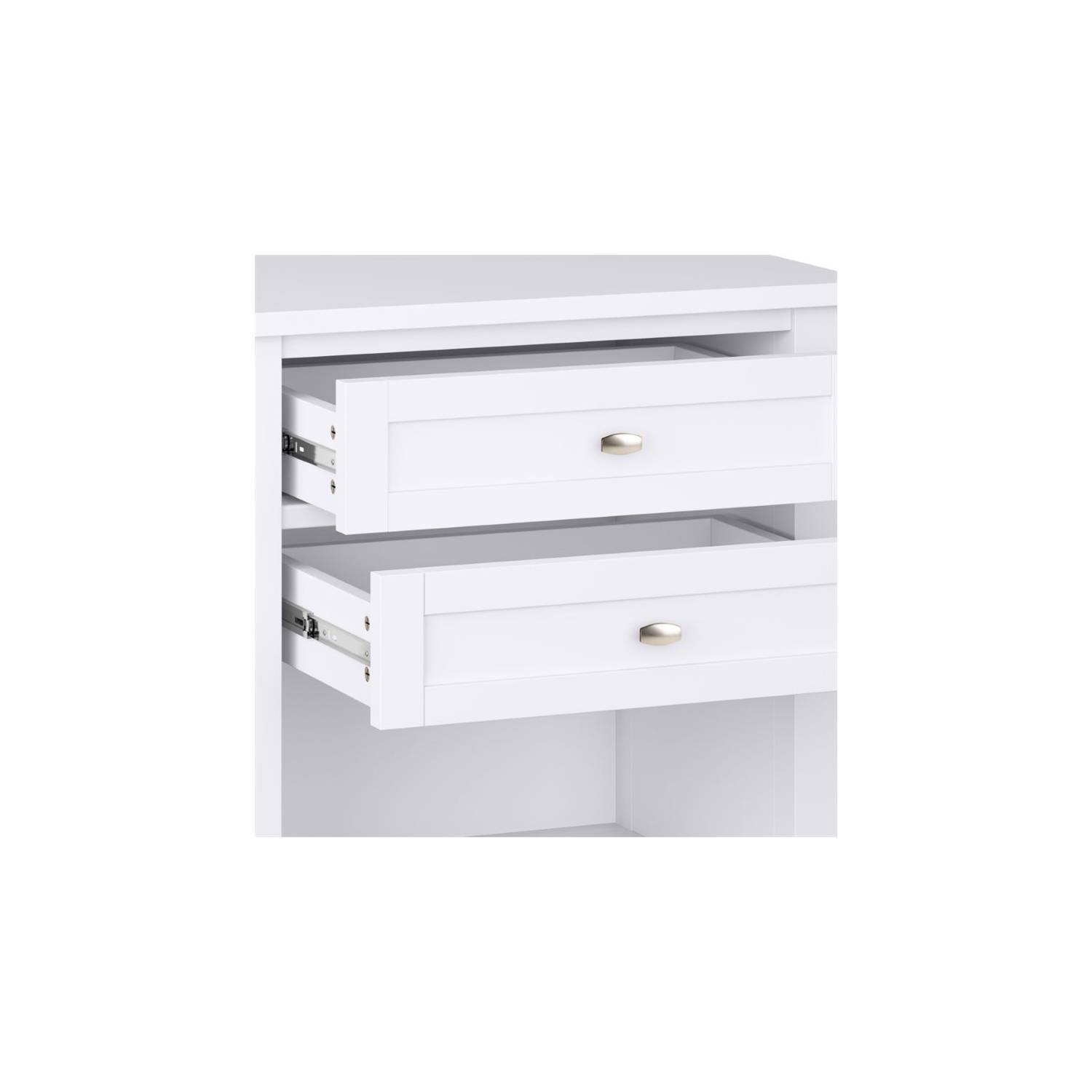 Simpli Home Warm Shaker Wood 24" Transitional Bedside Nightstand Table in White