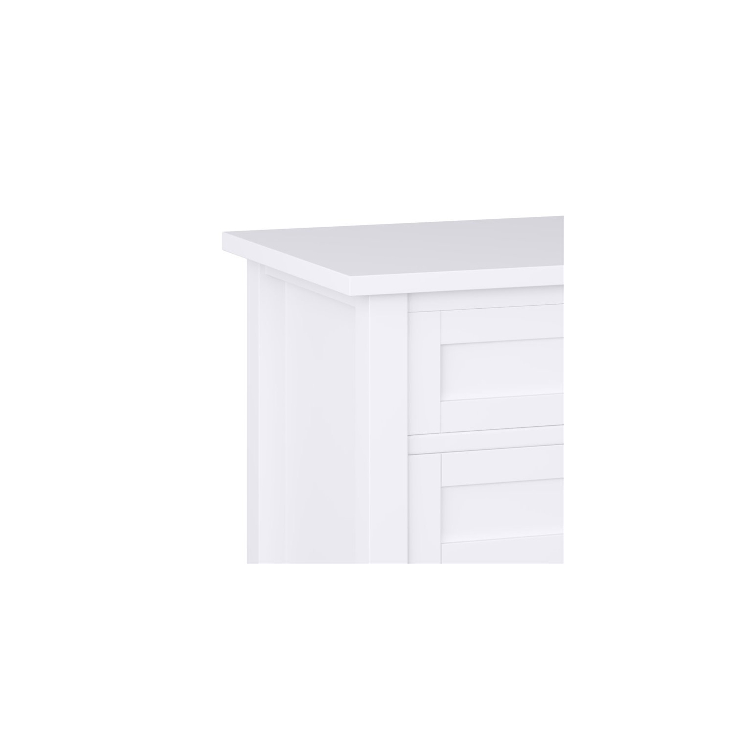 Simpli Home Warm Shaker Wood 24" Transitional Bedside Nightstand Table in White