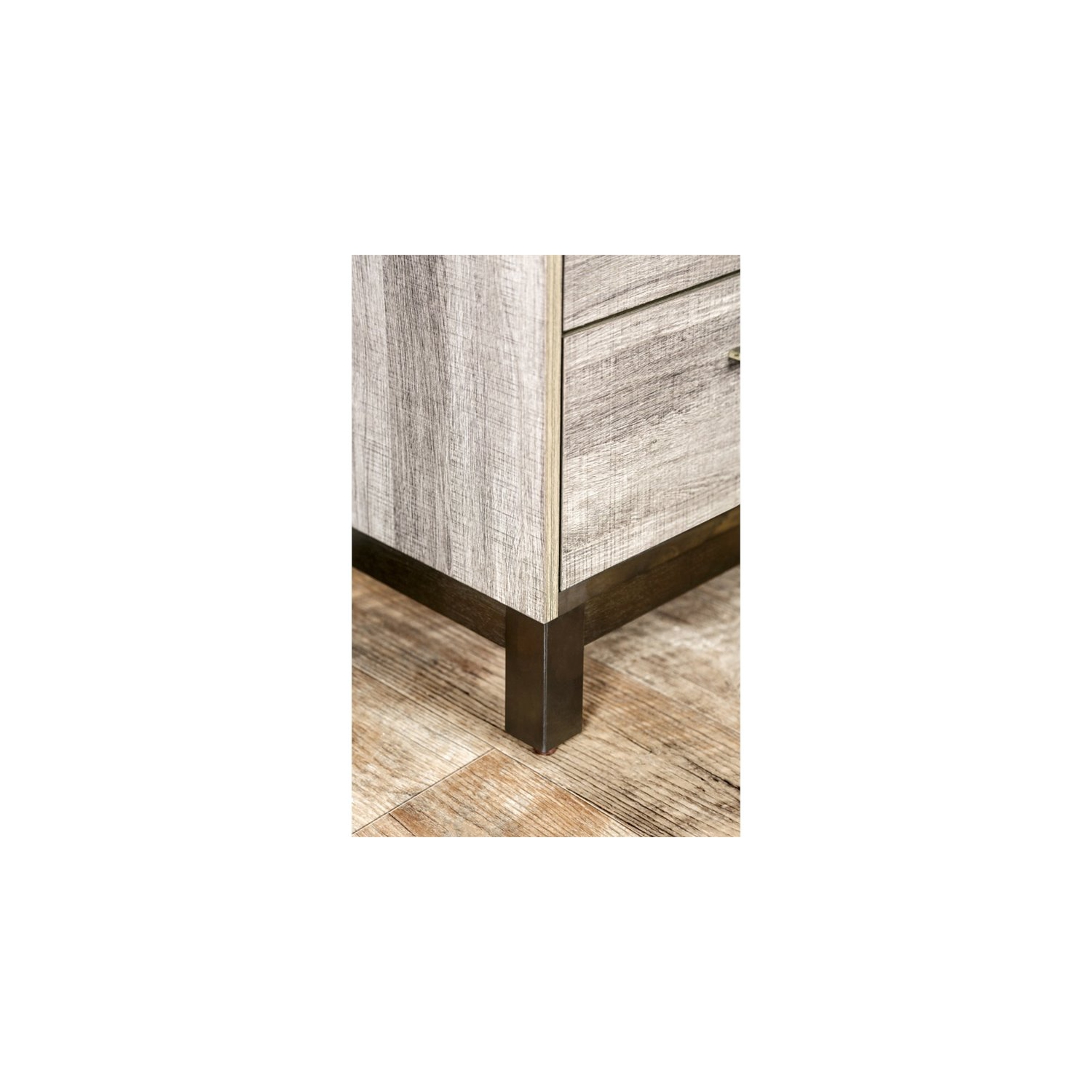 Furniture of America Charlsie Solid Wood 2-Drawer Nightstand in Antique Gray