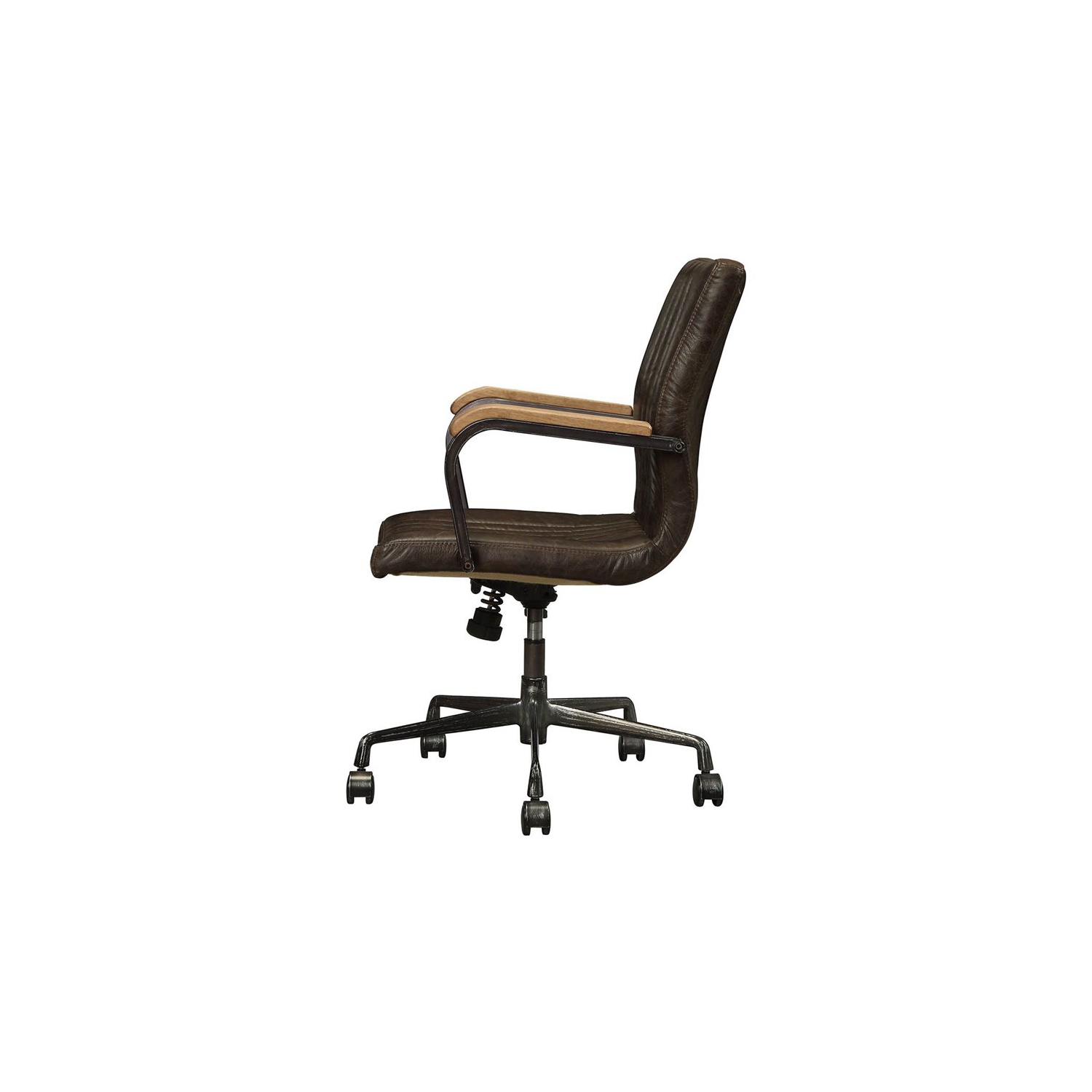 Sara 2 Piece Home Office Desk and Leather Rustic Swivel Office Chair Set