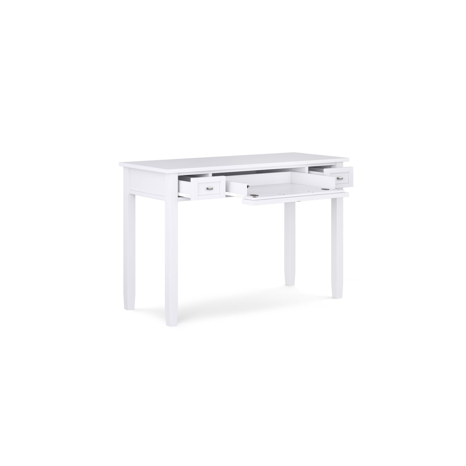 Simpli Home Warm Shaker Wood Transitional 48" Writing Office Desk in White