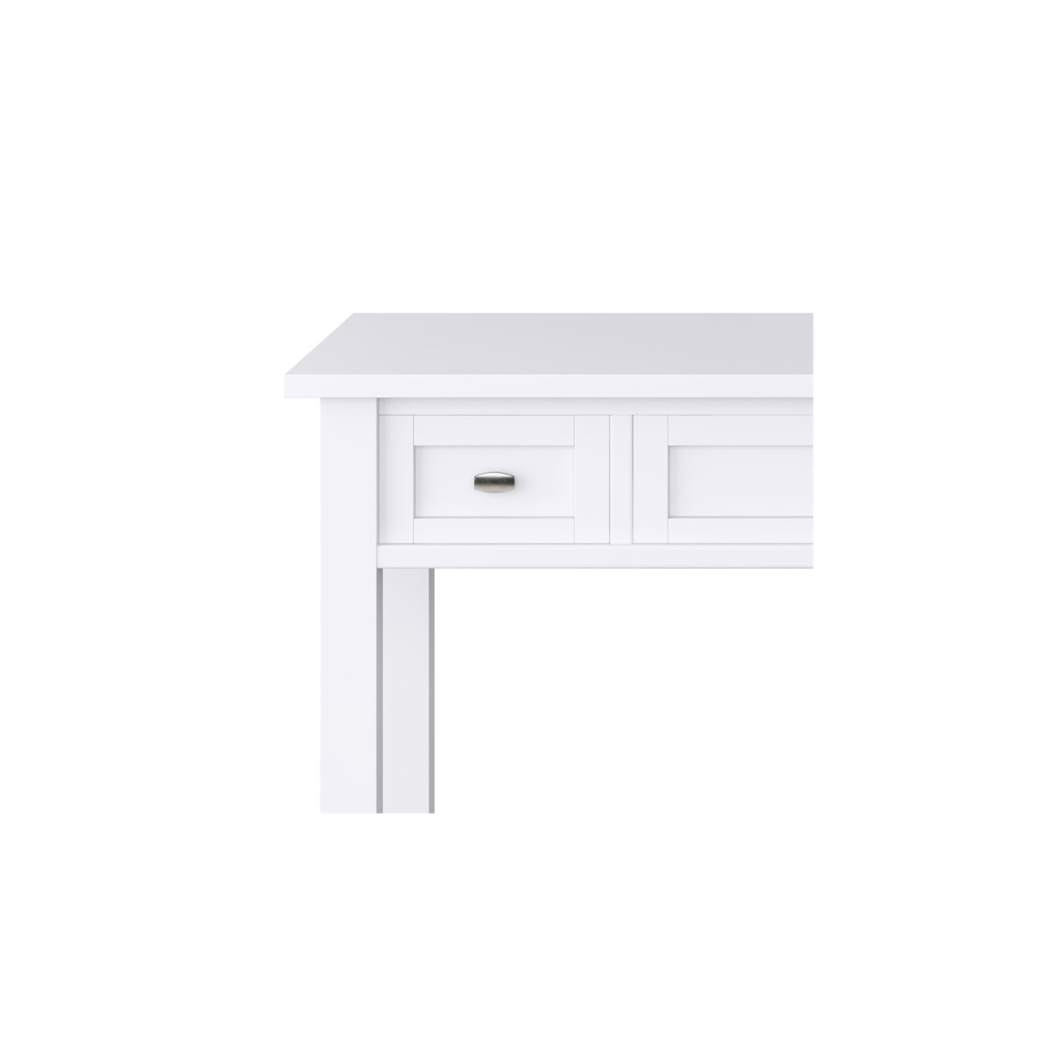 Simpli Home Warm Shaker Wood Transitional 48" Writing Office Desk in White