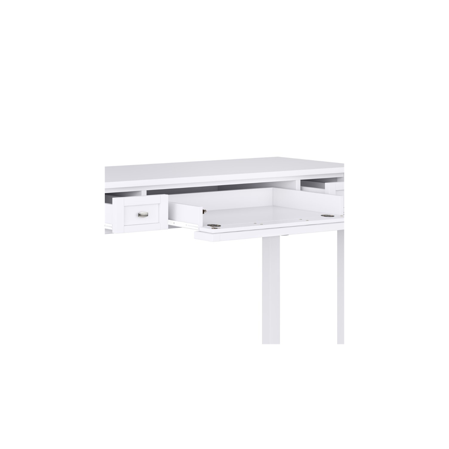 Simpli Home Warm Shaker Wood Transitional 48" Writing Office Desk in White