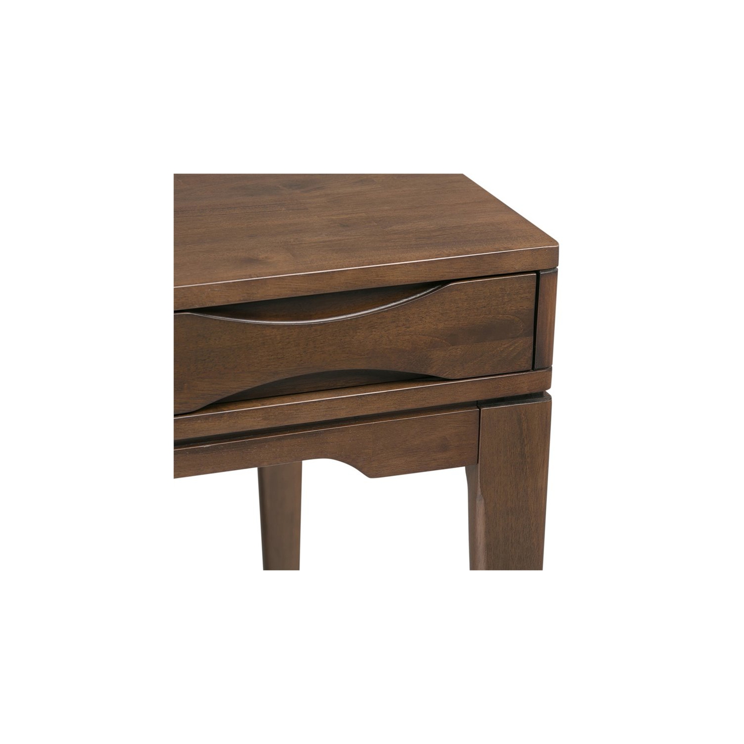 Bureau de style moderne mi-siècle en BOIS massif Harper avec surface de travail de 60 po de largeur, brun noyer