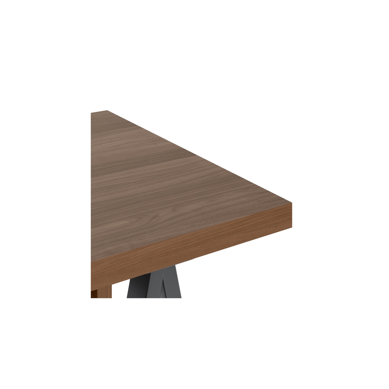 Sawhorse Industrial 50 inch Wide Solid Walnut Veneer and Metal Small Desk