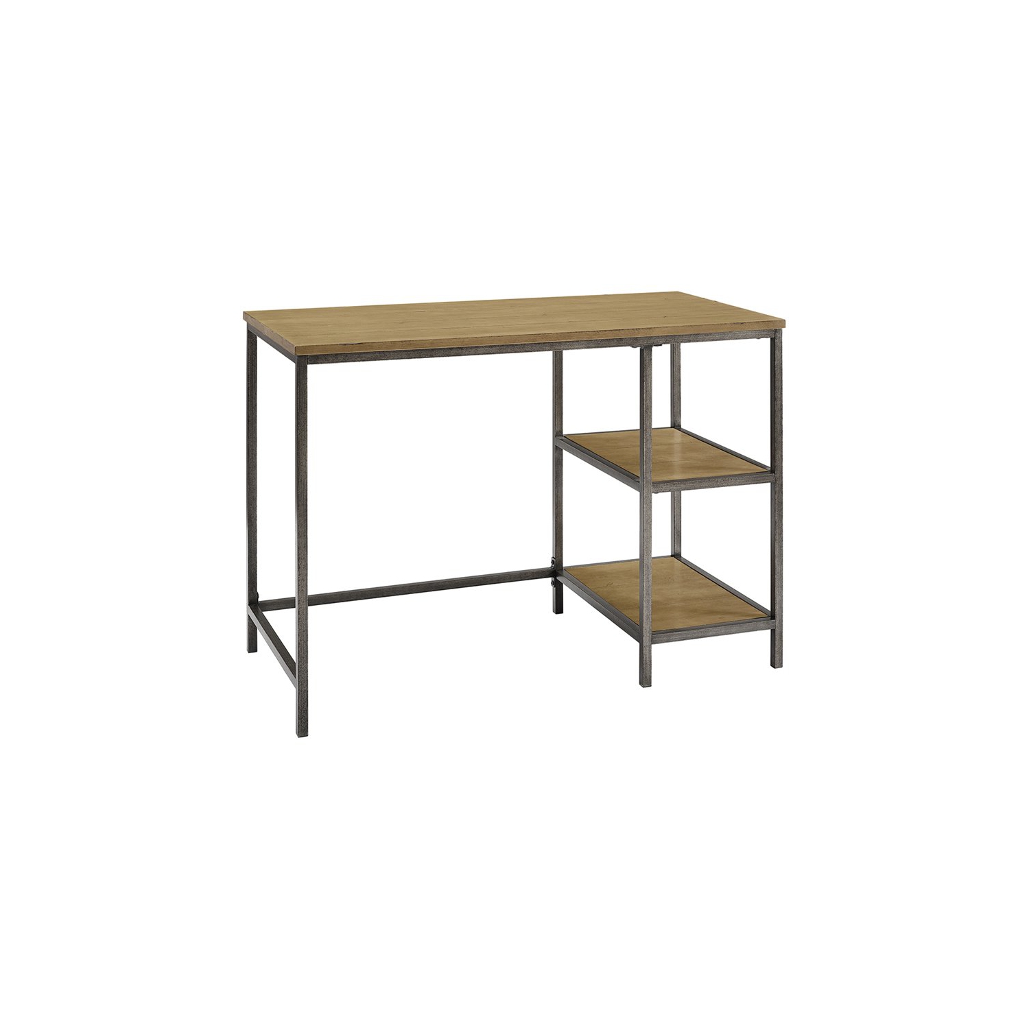 Crosley Brooke Industrial Writing Desk in Washed Oak and Antique Bronze