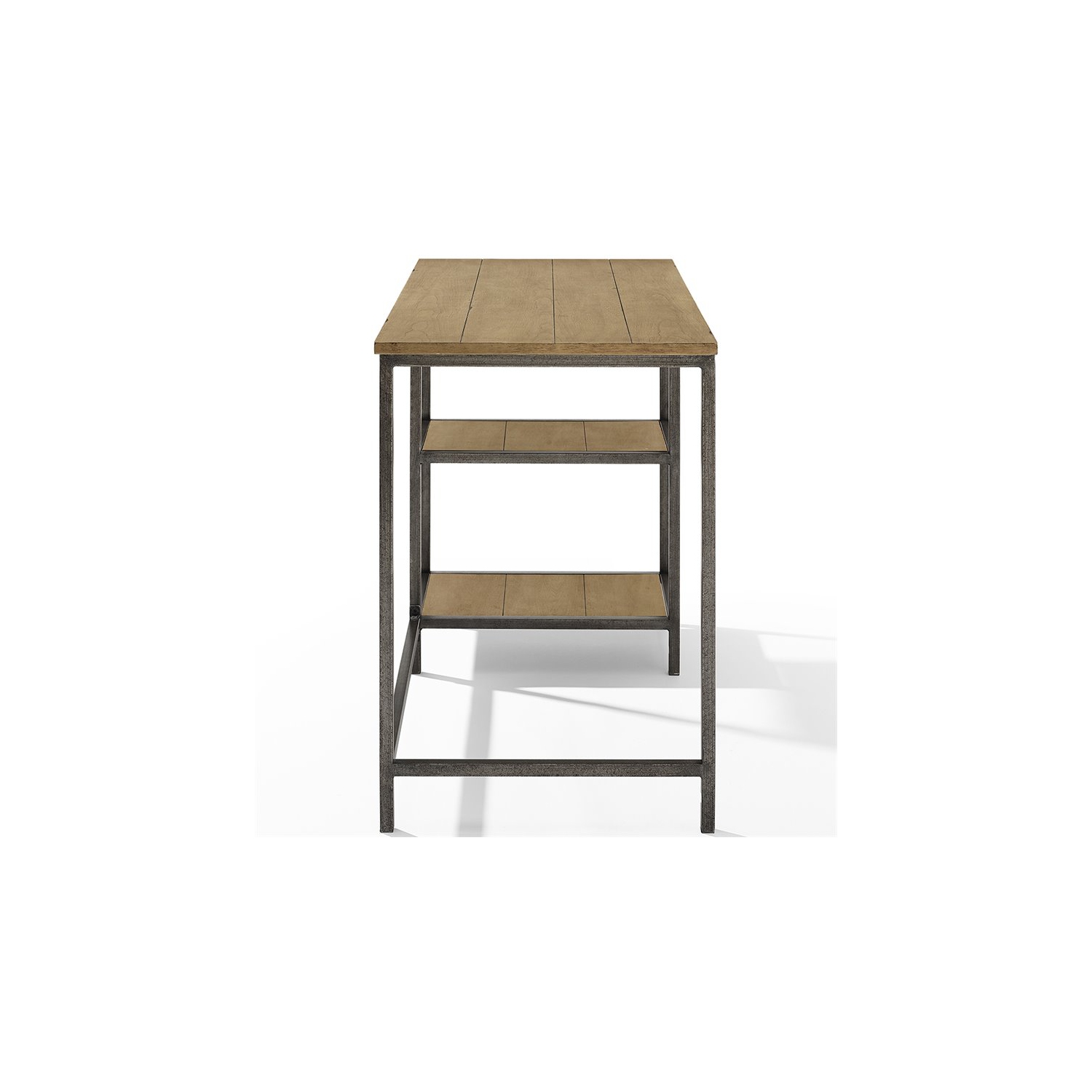 Crosley Brooke Industrial Writing Desk in Washed Oak and Antique Bronze