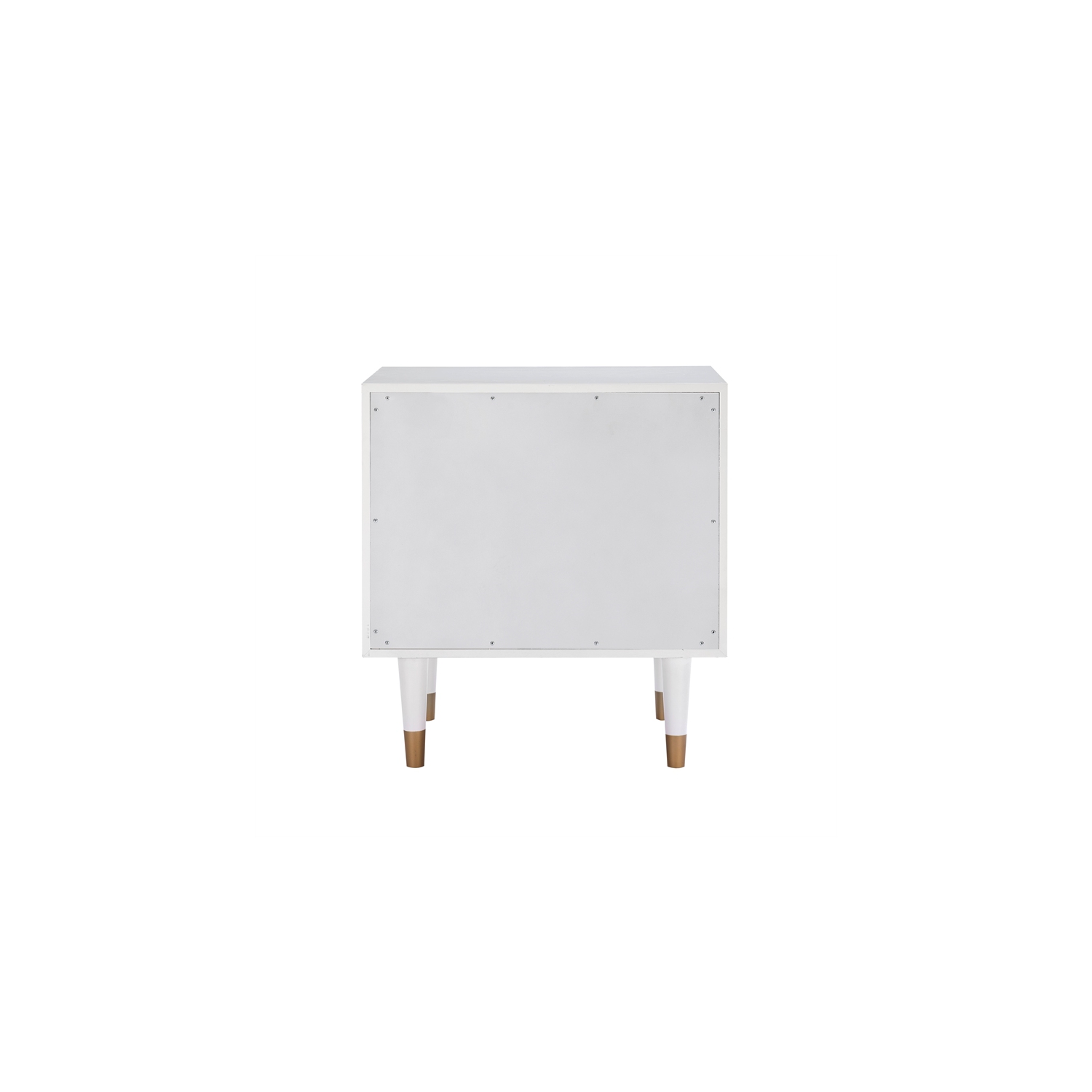 Linon Alick Two Drawer Wood Geo Texture Nightstand in White