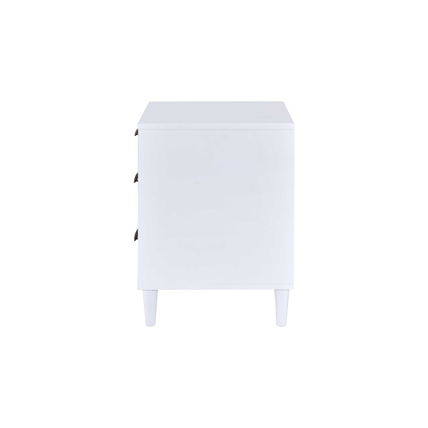 ACME Lurel Wooden Rectangular Nightstand in White and Weathered Oak