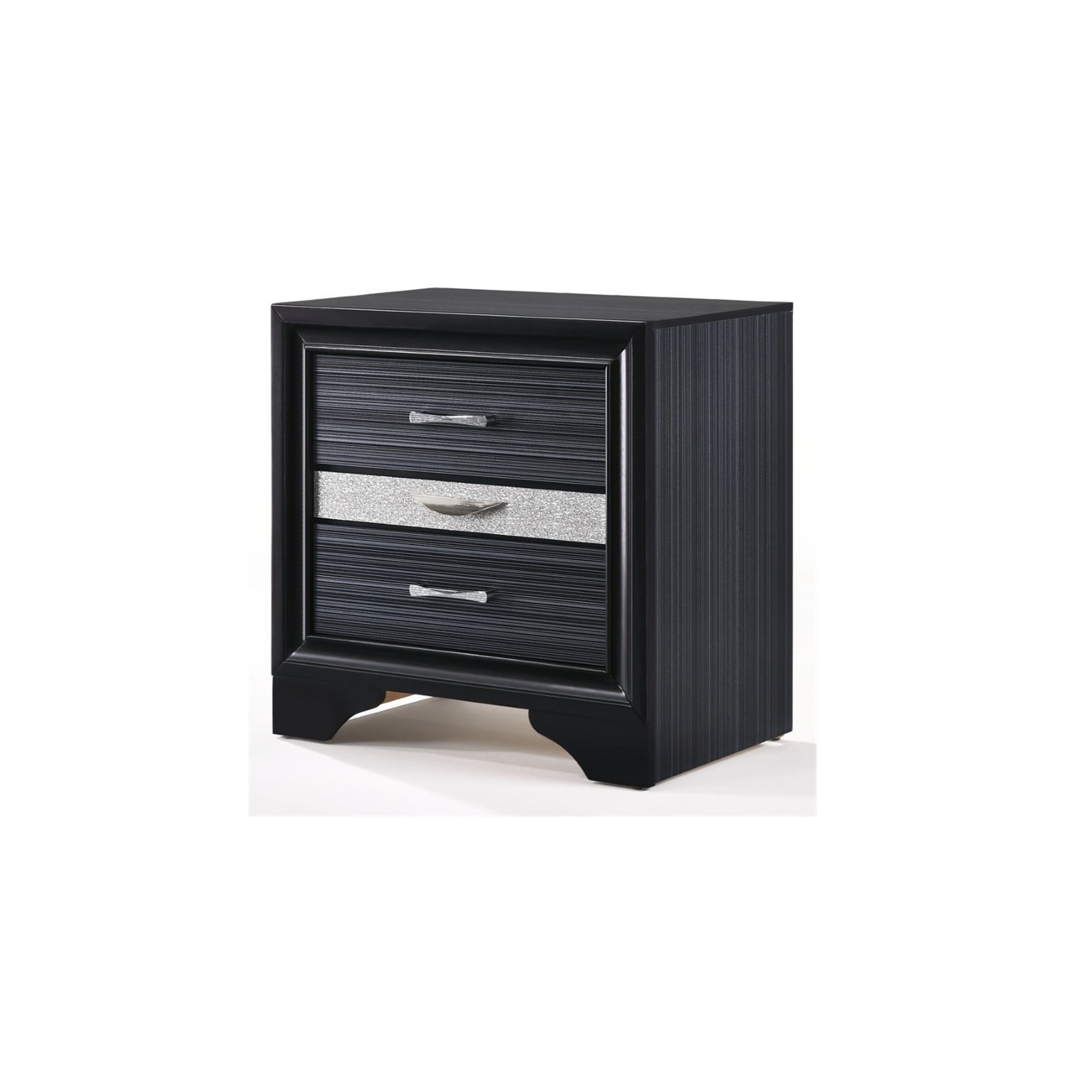 ACME Naima Square 3 Drawers Nightstand in Black
