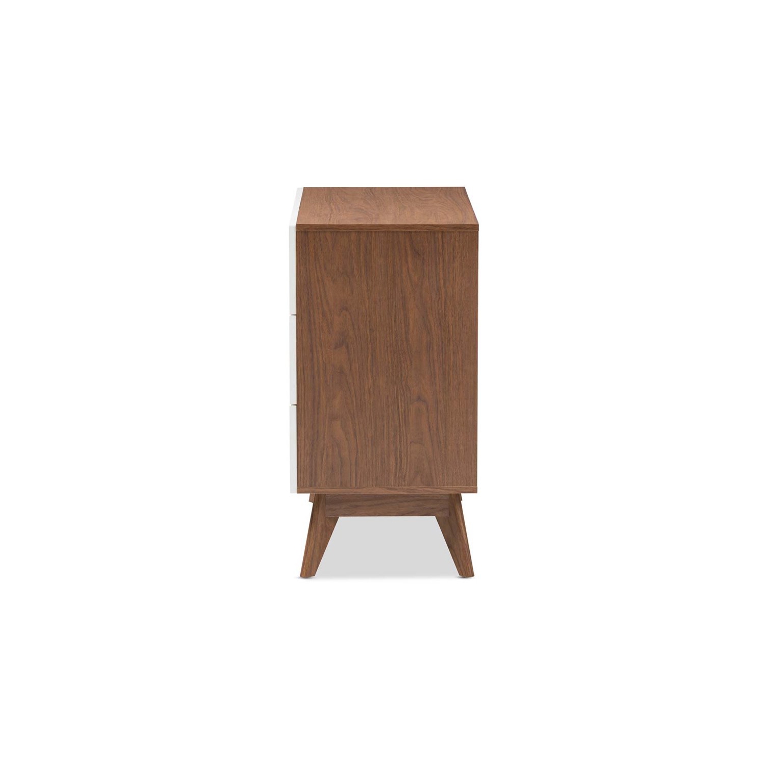 Baxton Studio – Commode à 3 tiroirs Calypso, blanc et noyer