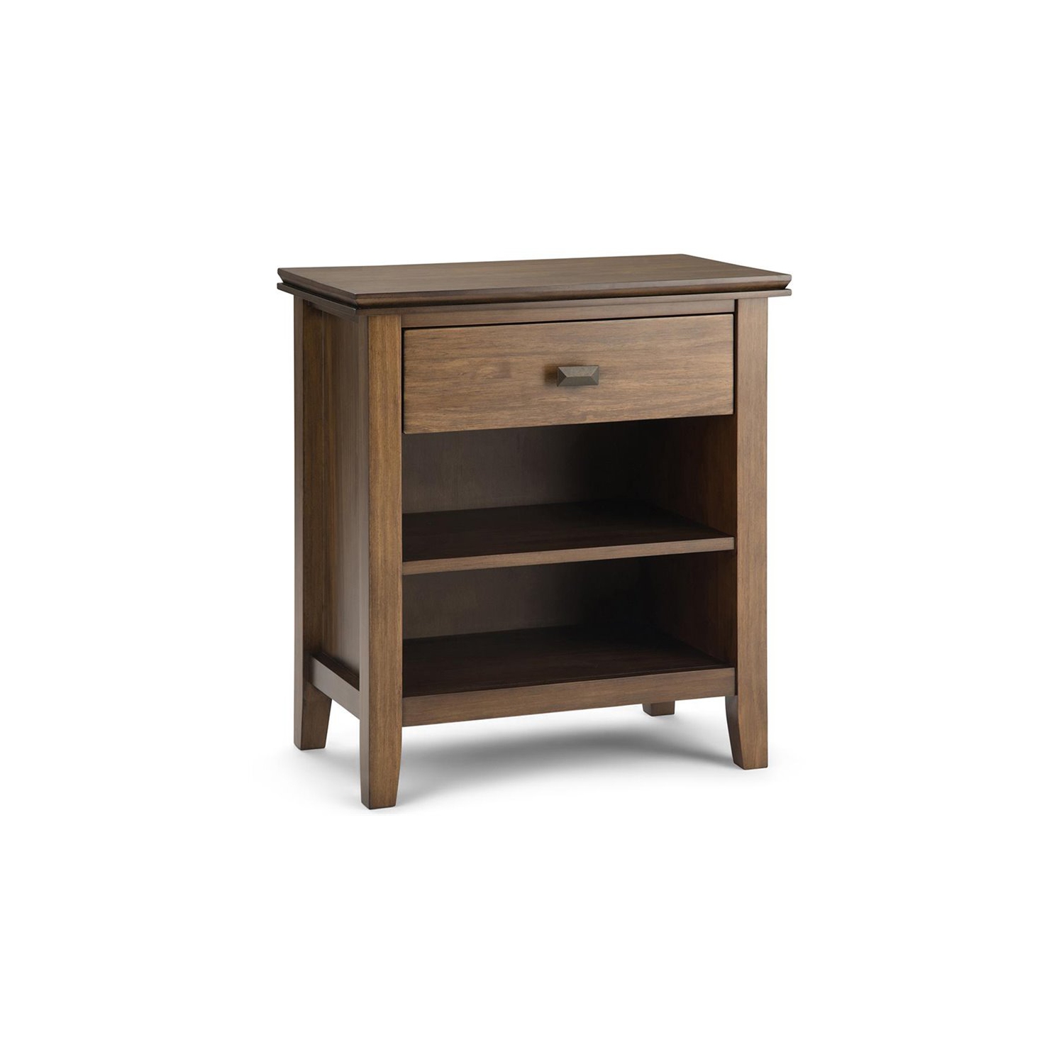 Simpli Home Artisan Wood 24" Transitional Bedside Nightstand Table in Rustic Natural Brown