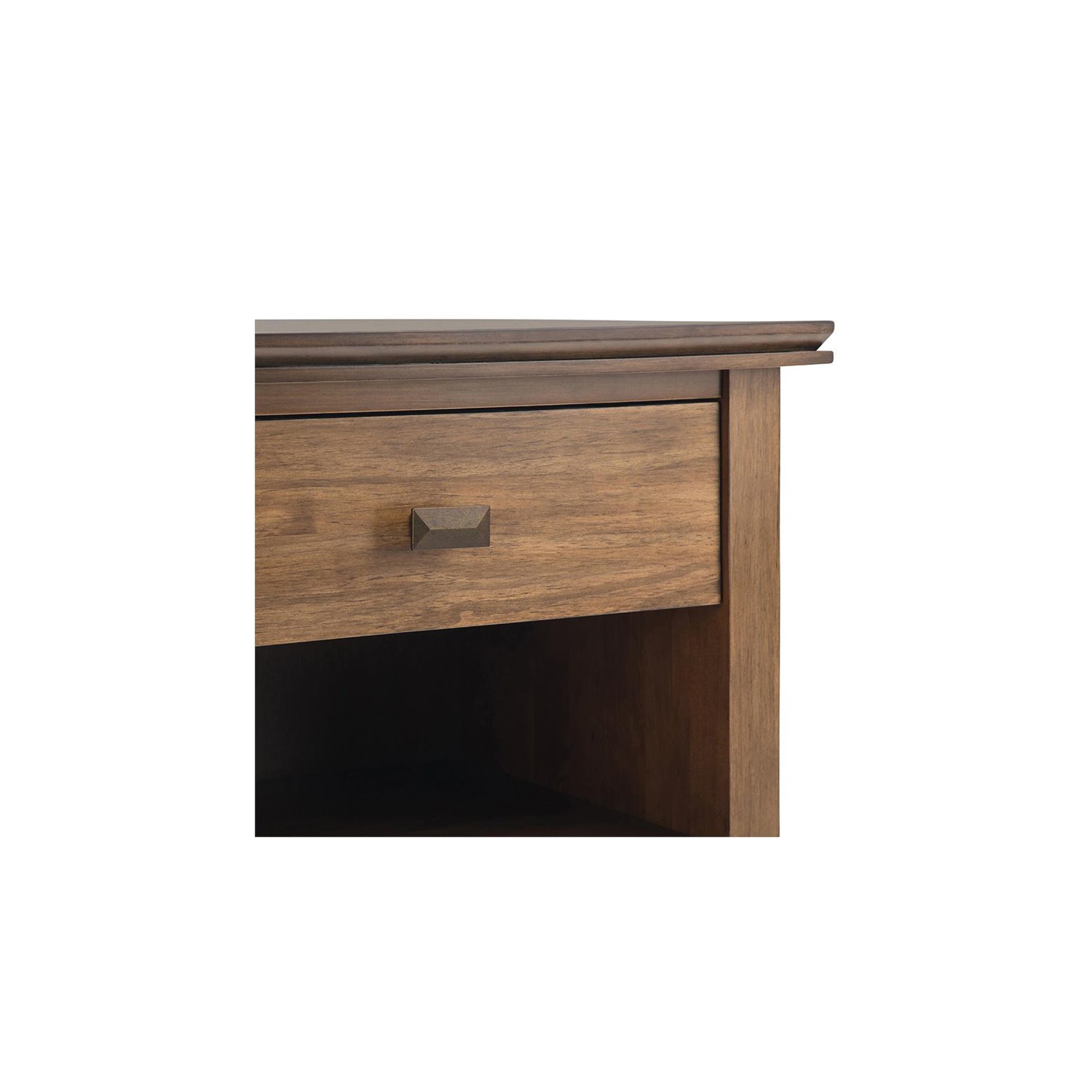 Simpli Home Artisan Wood 24" Transitional Bedside Nightstand Table in Rustic Natural Brown