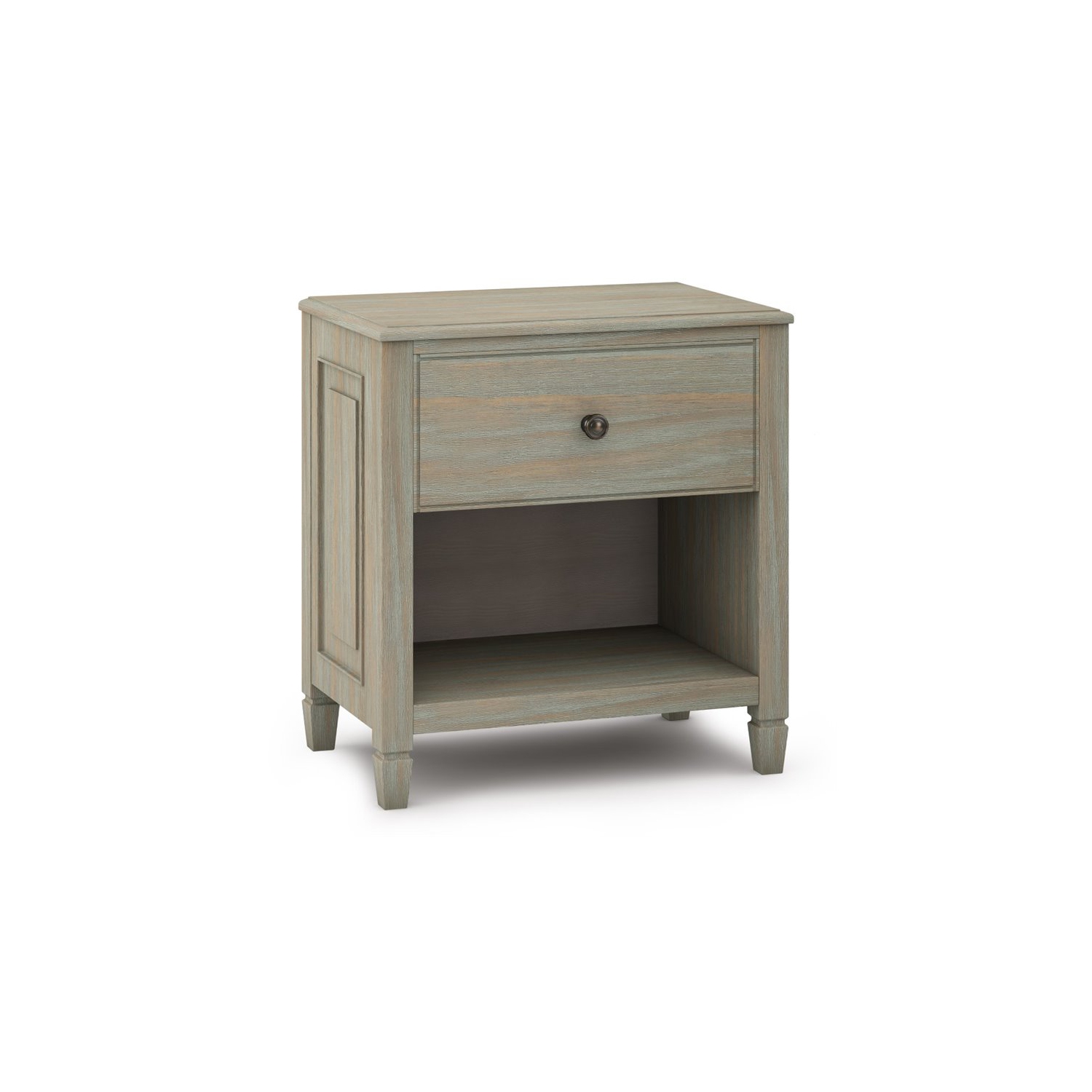 Simpli Home Connaught Wood 24" Traditional Bedside Nightstand Table in Gray