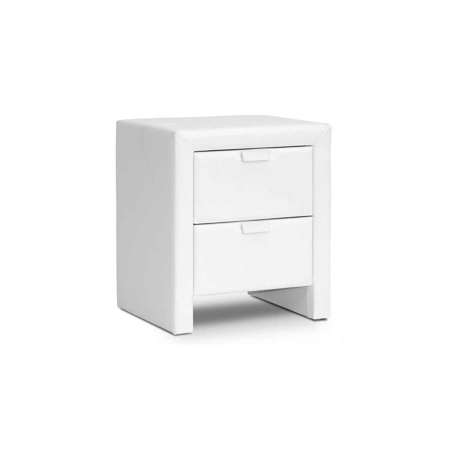 Bowery Hill Faux Leather Nightstand in White