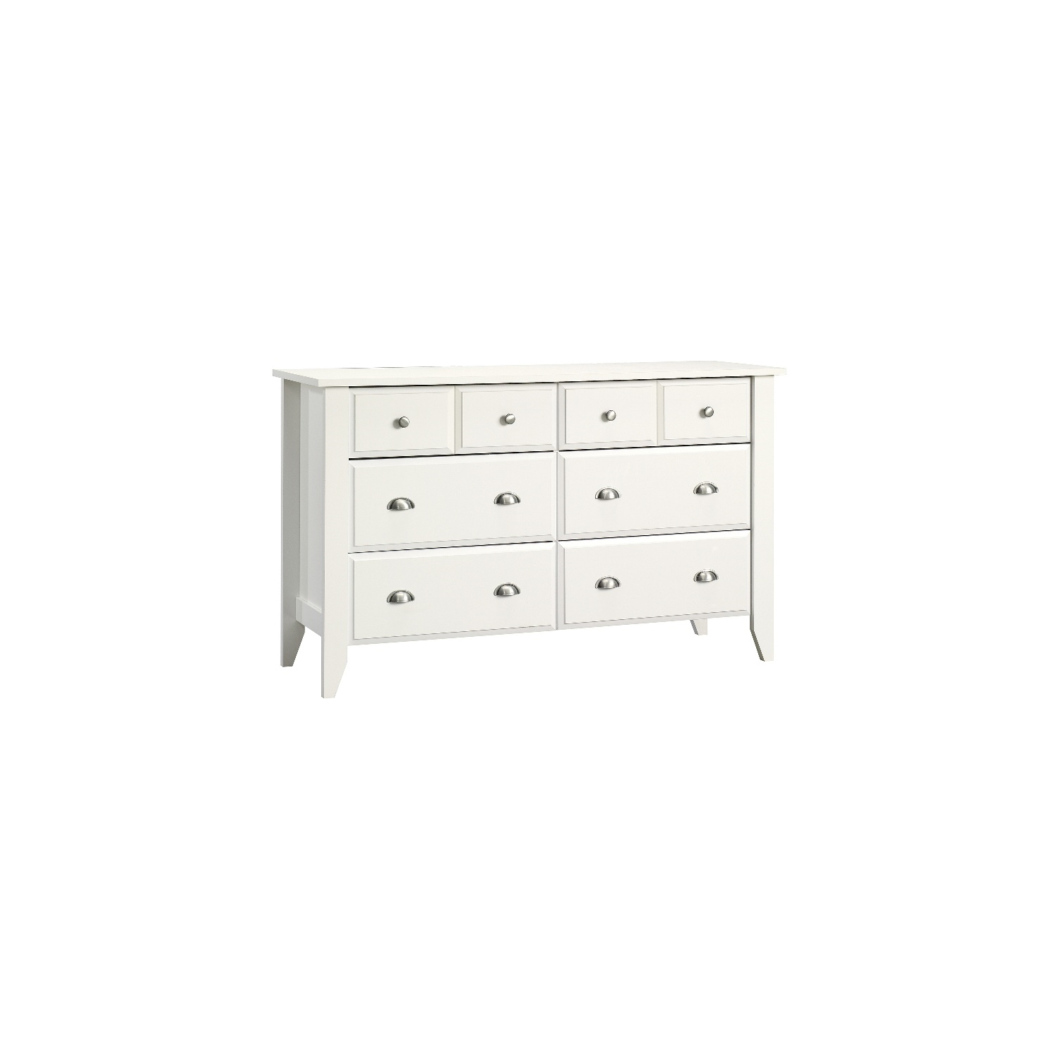 Sauder Shoal Creek Engineered Wood 6 Drawer Dresser in Soft White