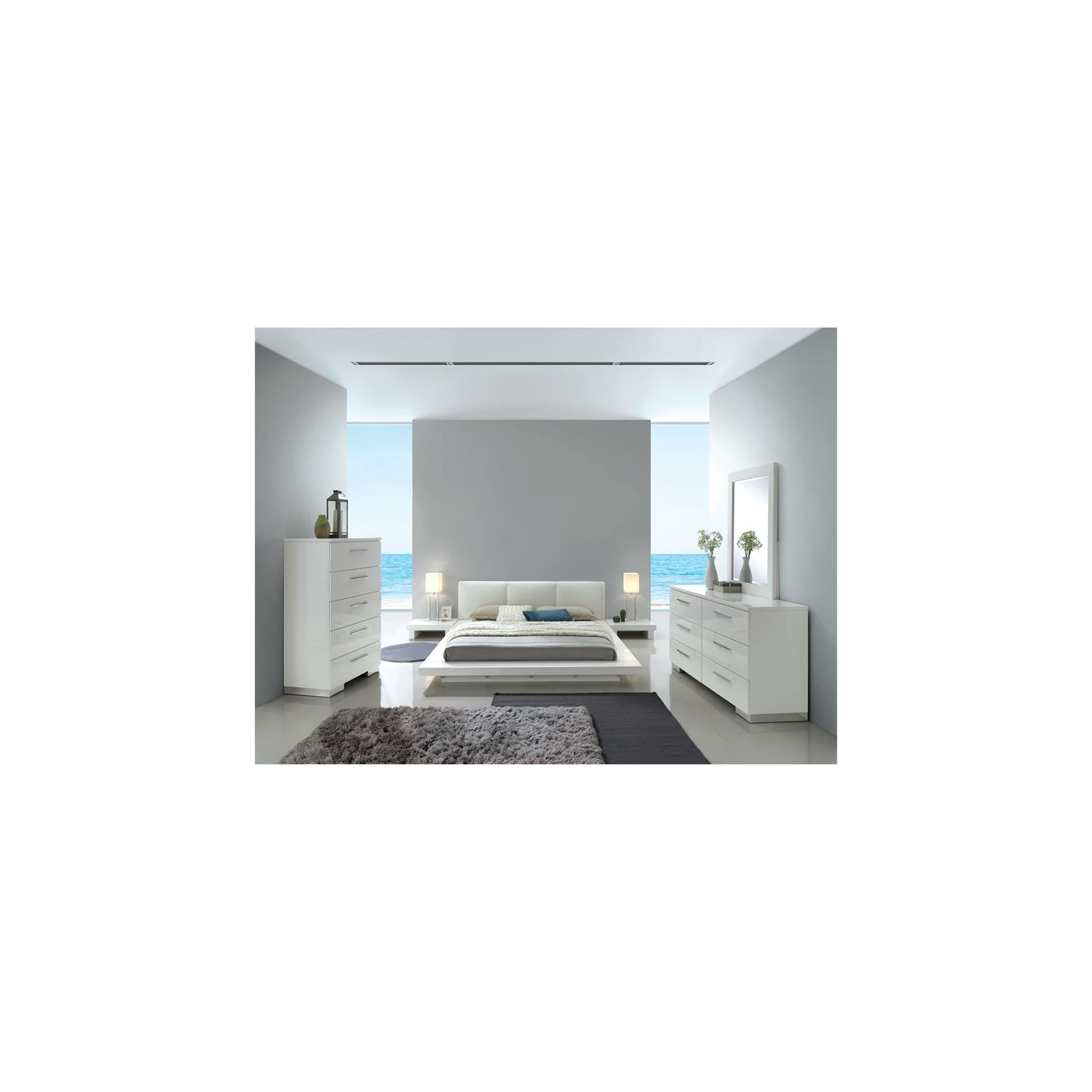 Furniture of America Krister Contemporary Wood Nightstand with USB Post in White