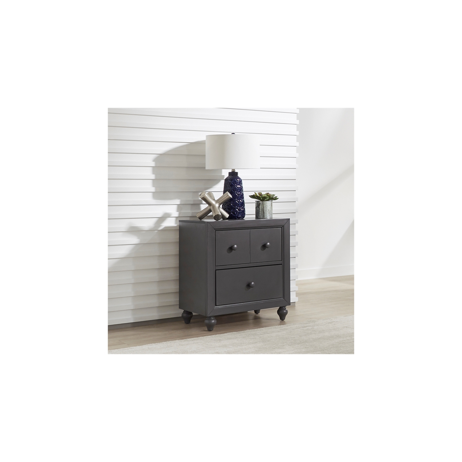 Cottage View Dark Gray Night Stand