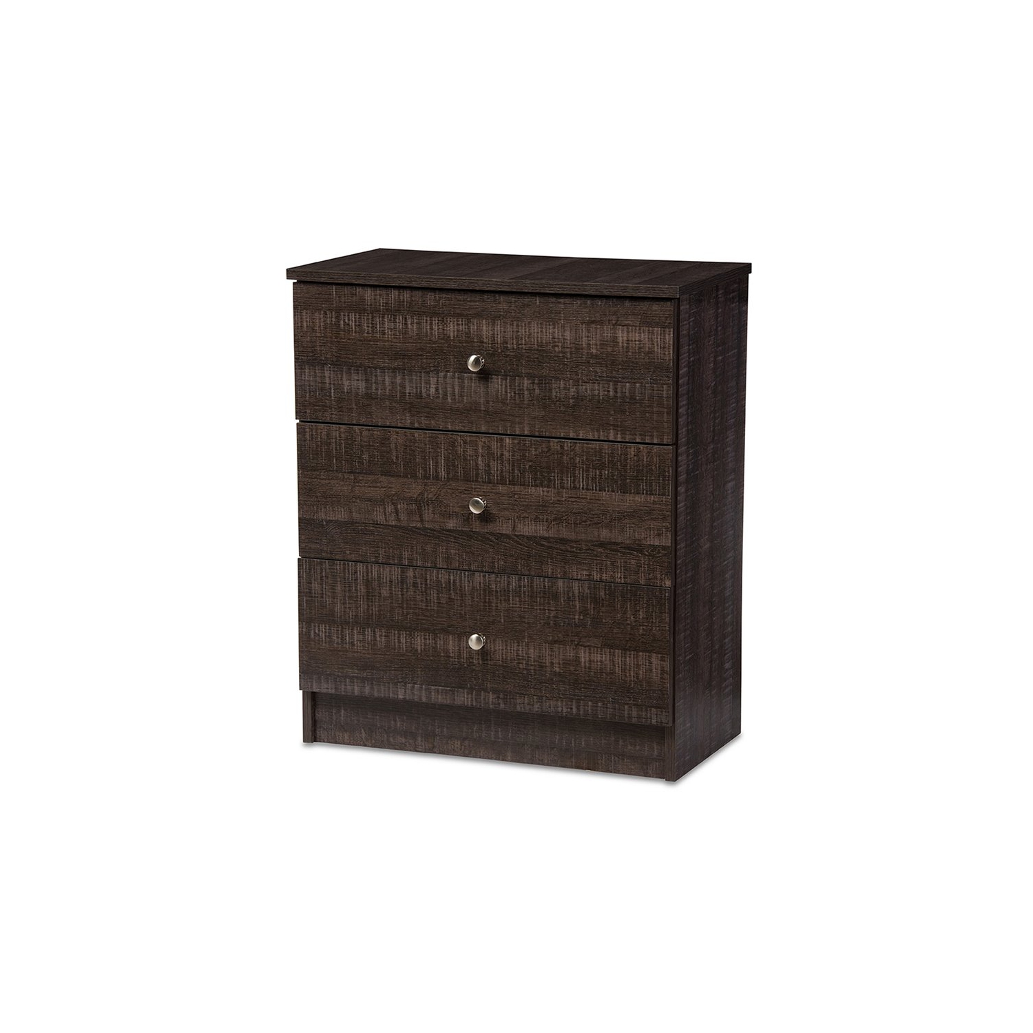 Baxton Studio Decon 3 Drawer Chest in Espresso
