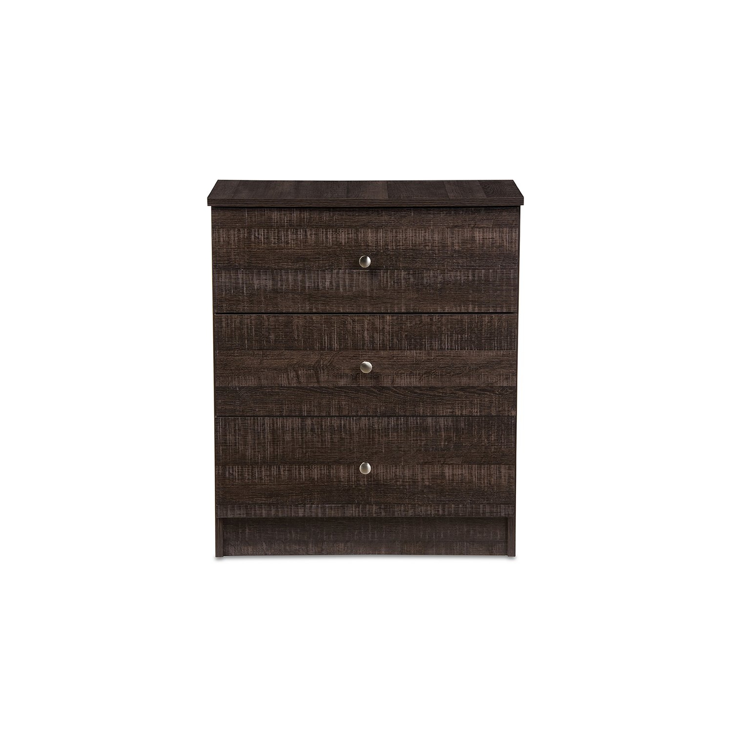 Baxton Studio Decon 3 Drawer Chest in Espresso