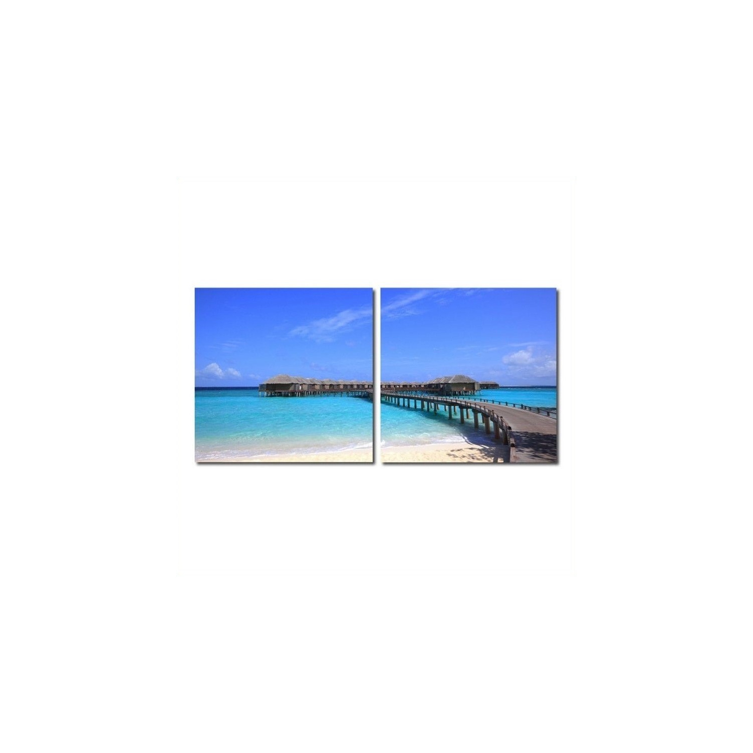 Bridge To Paradise Mounted Print Diptych in Multicolor