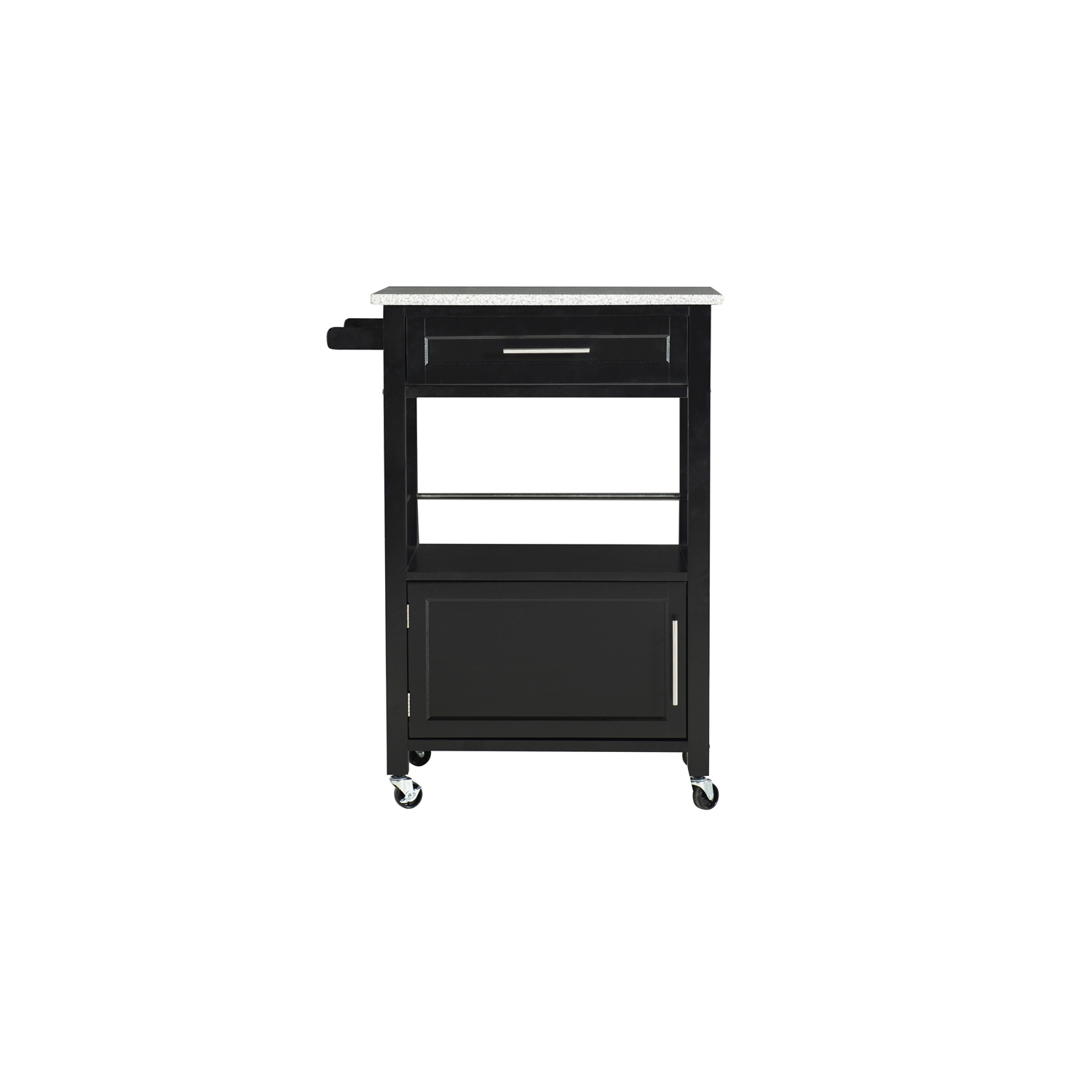 Chariot de cuisine en bois de granite Linon Mitchell, noir