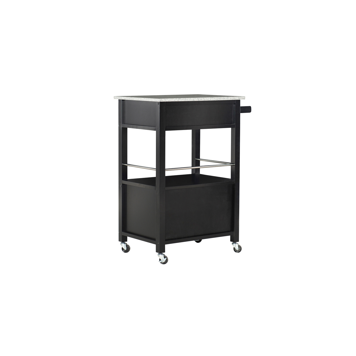 Chariot de cuisine en bois de granite Linon Mitchell, noir