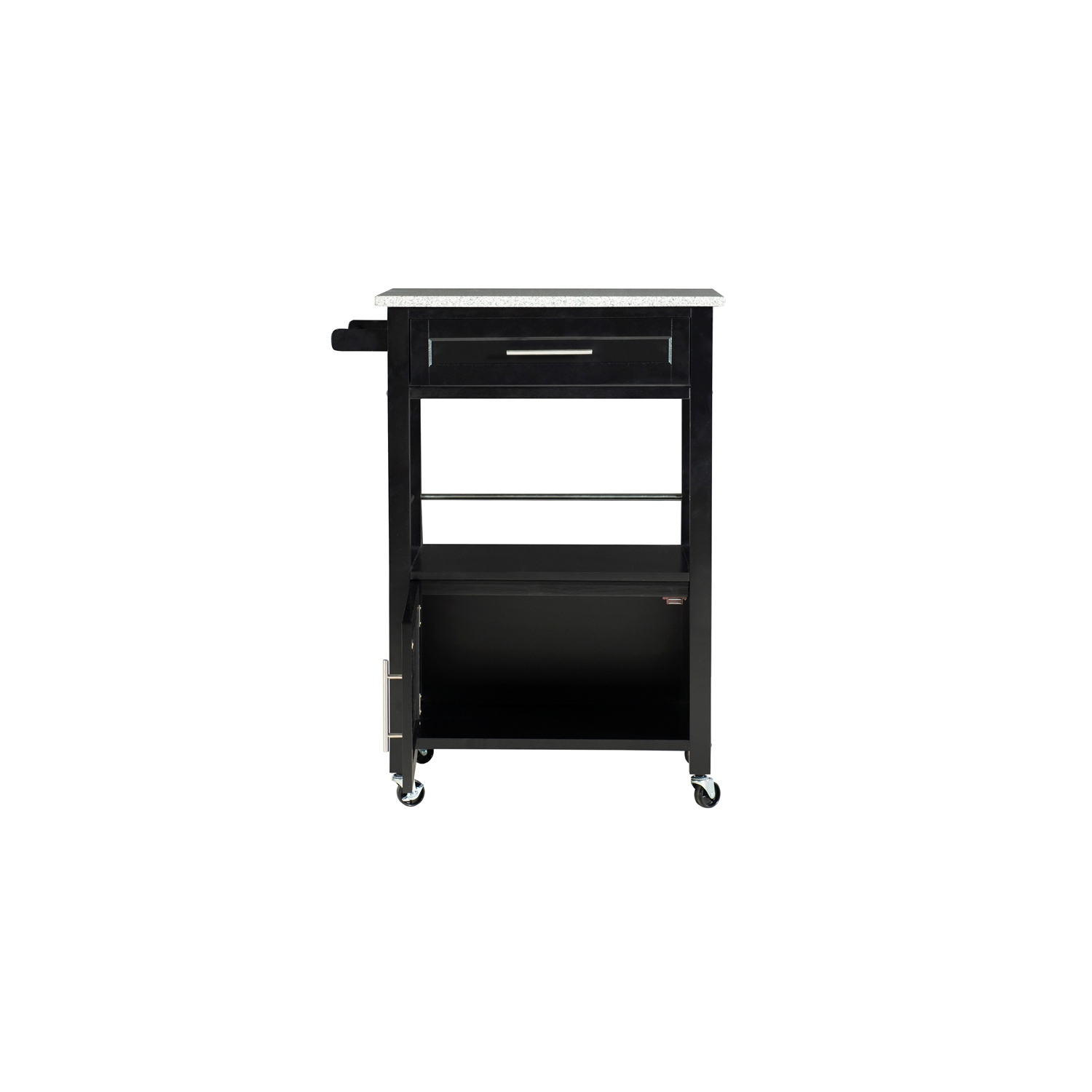 Chariot de cuisine en bois de granite Linon Mitchell, noir
