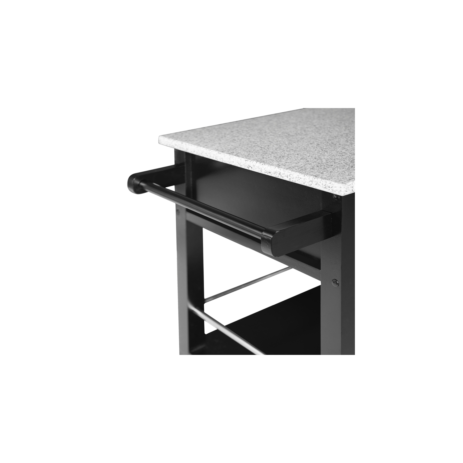 Chariot de cuisine en bois de granite Linon Mitchell, noir