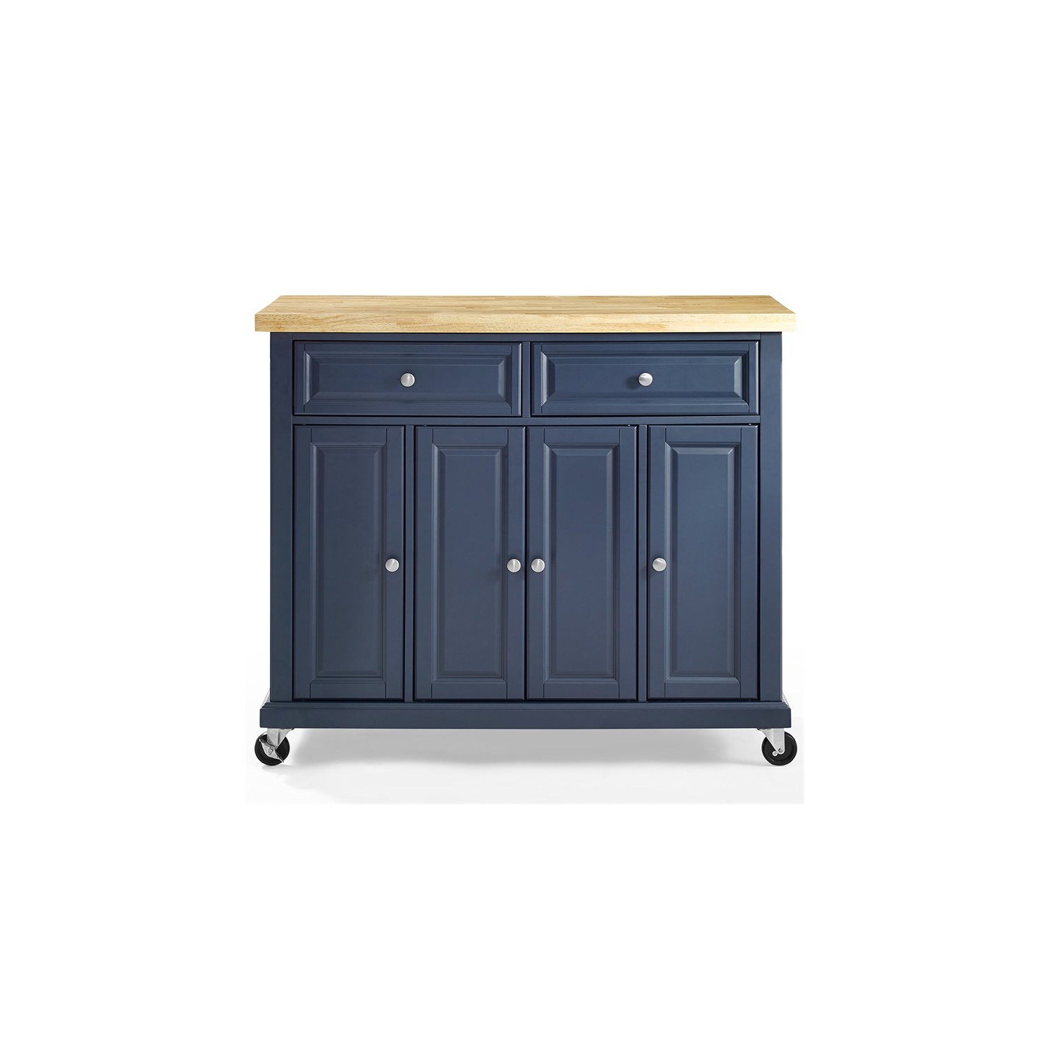Crosley Madison Wood Top Kitchen Cart in Navy