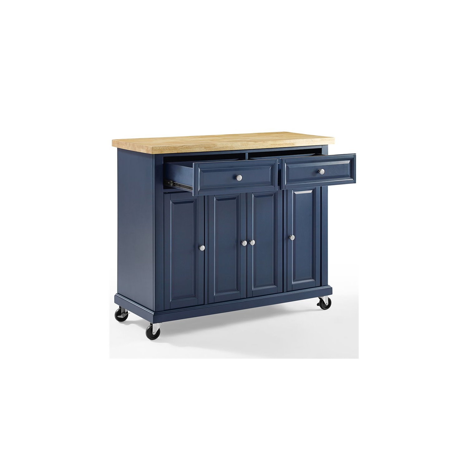 Crosley Madison Wood Top Kitchen Cart in Navy