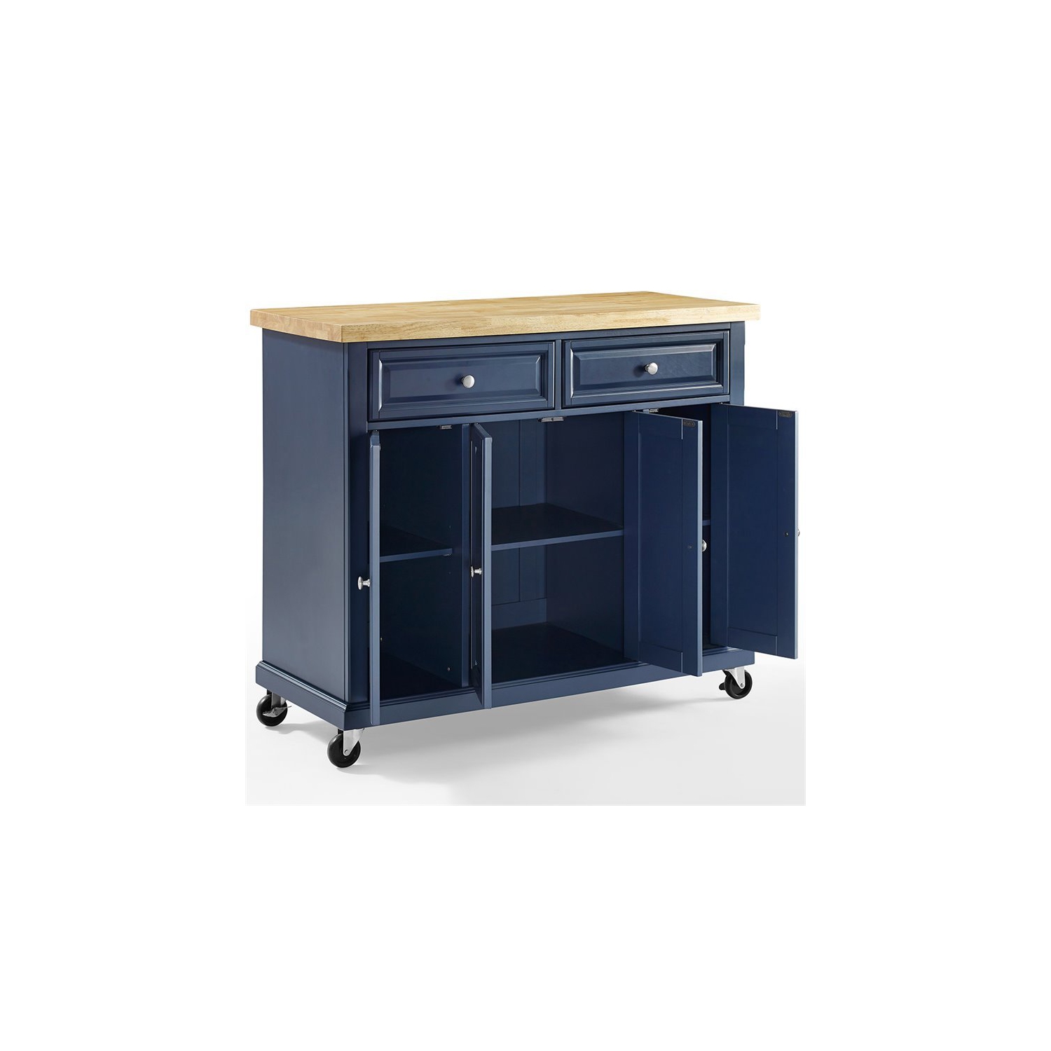 Crosley Madison Wood Top Kitchen Cart in Navy