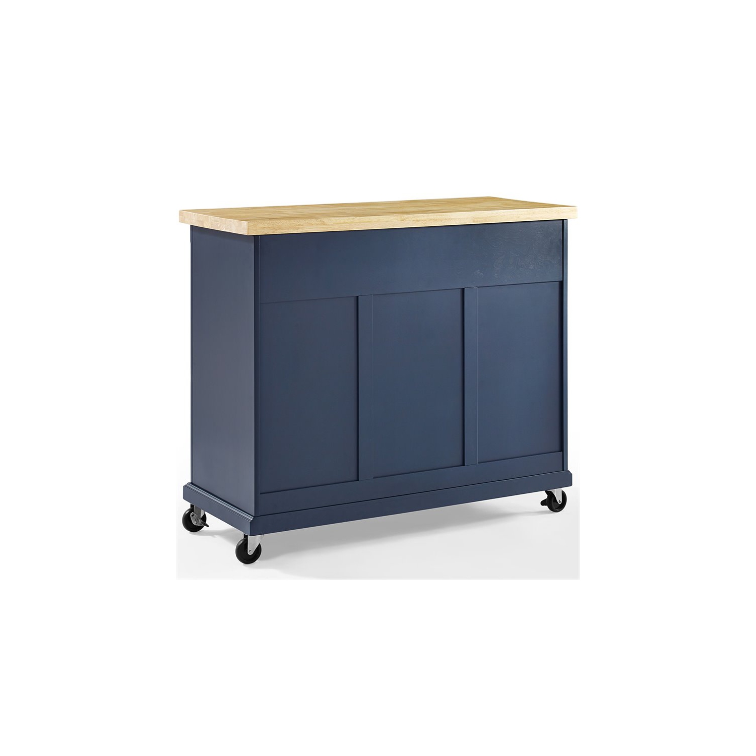 Crosley Madison Wood Top Kitchen Cart in Navy