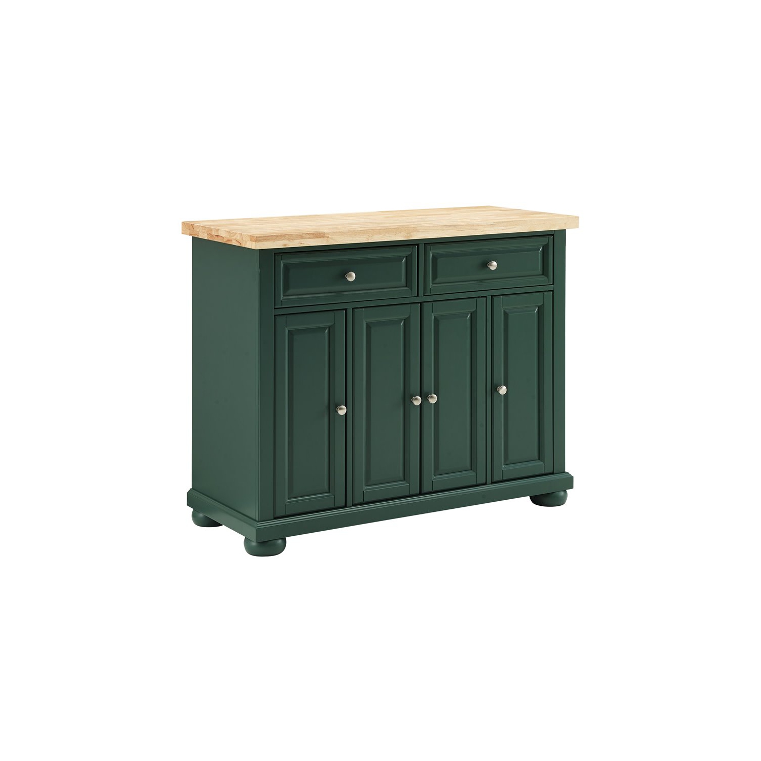 Crosley Furniture Madison Wood Top Kitchen Island Cart in Emerald