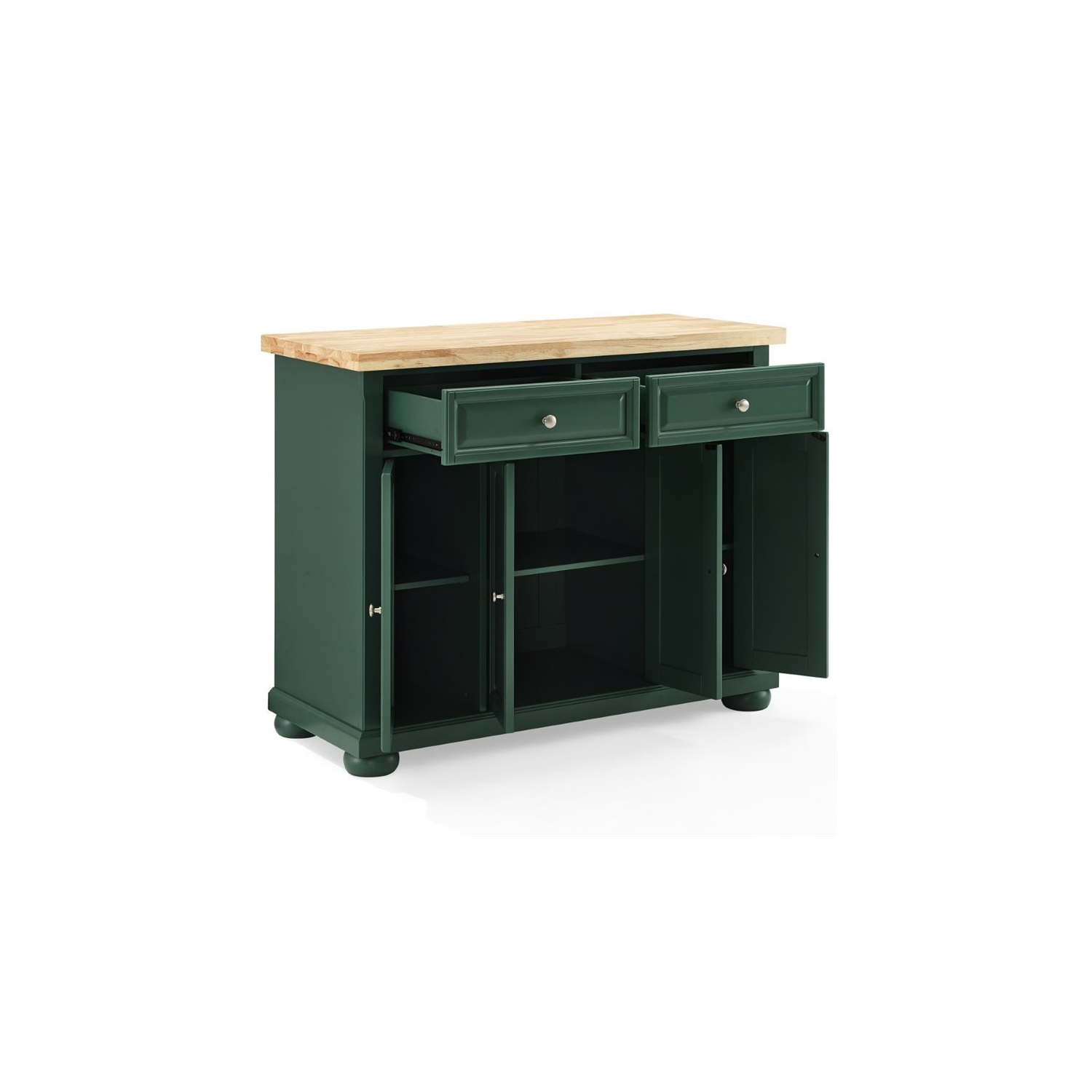 Crosley Furniture Madison Wood Top Kitchen Island Cart in Emerald