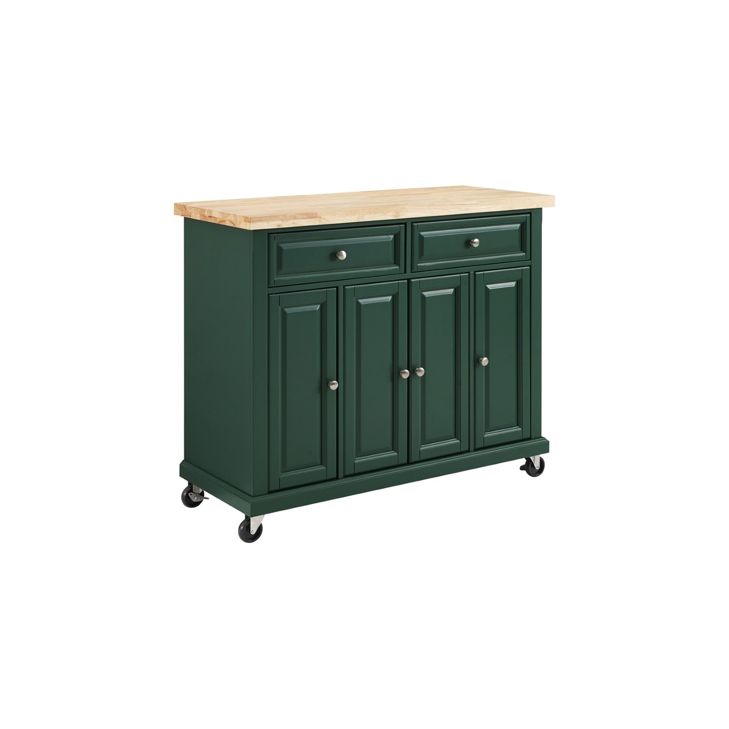 Crosley Furniture Madison Wood Top Kitchen Island Cart in Emerald
